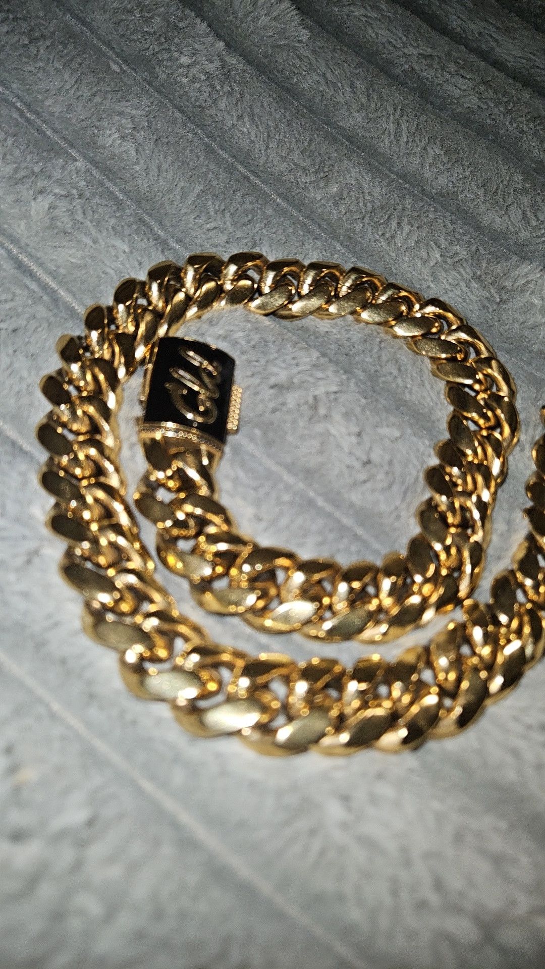 Other Huge 18mm Gold Plated Diamond Cut GLD Cuban Chain 20in Size ONE SIZE - 2 Thumbnail