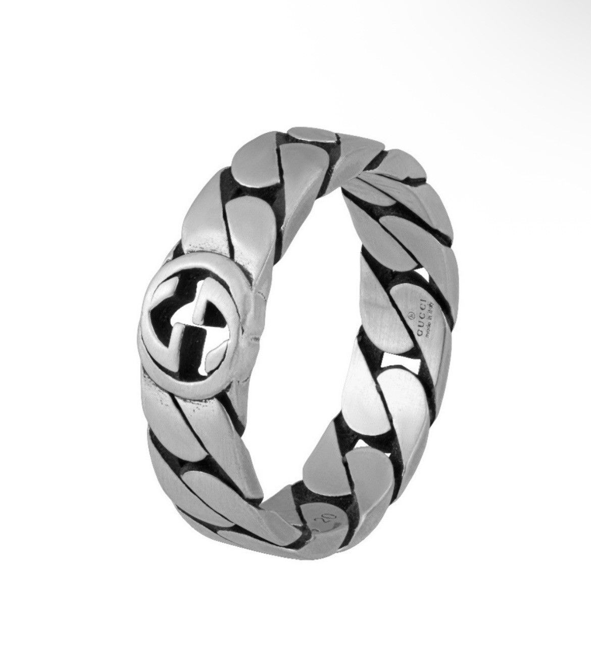 Gucci Gucci Wide Ring Interlocking G Sterling Silver Chain AG 925 Size ONE SIZE - 1 Thumbnail