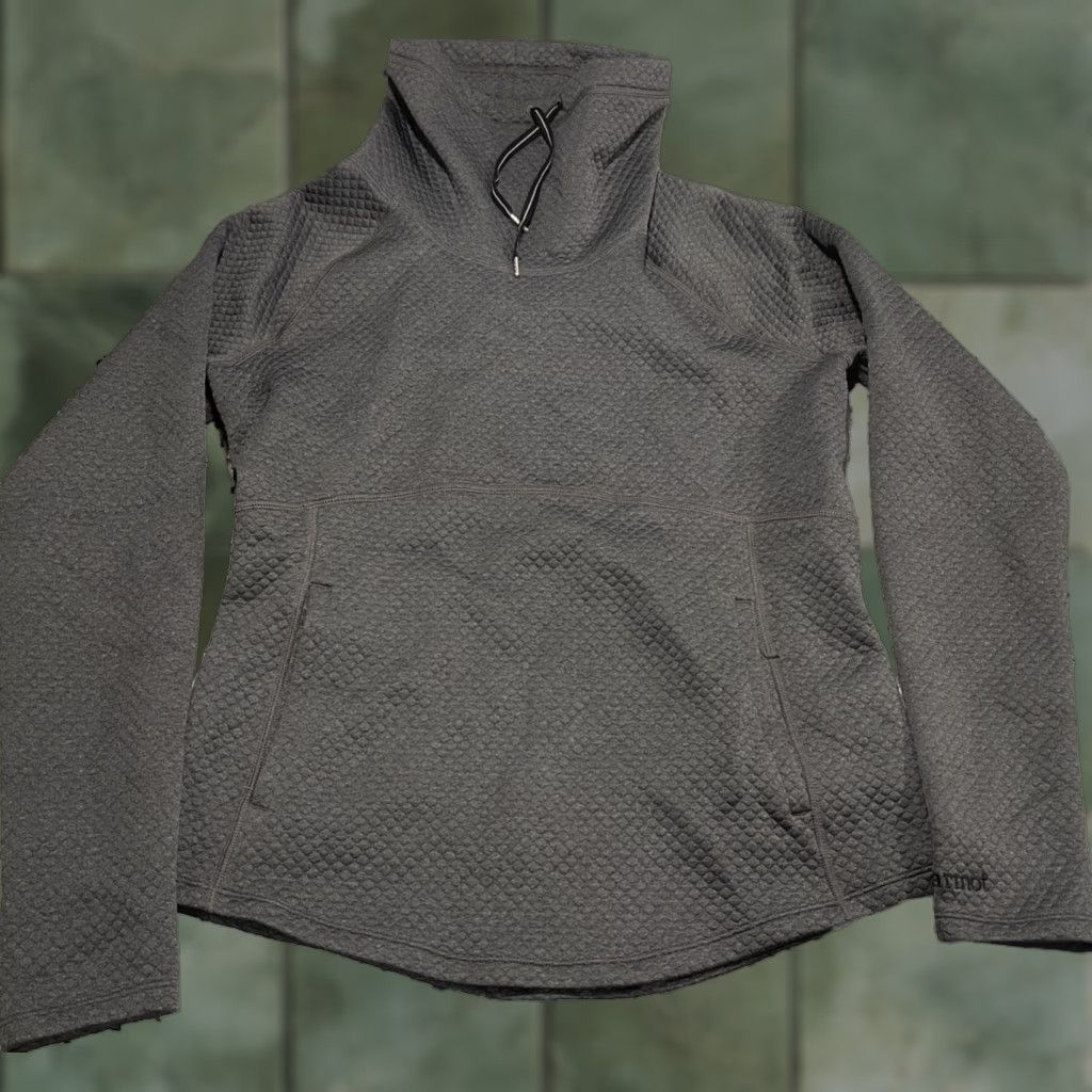 Marmot Marmot Sweatshirt Womens Medium Gray Long Sleeve Quilted Turtleneck Pullover Size M / US 6-8 / IT 42-44 - 1 Thumbnail