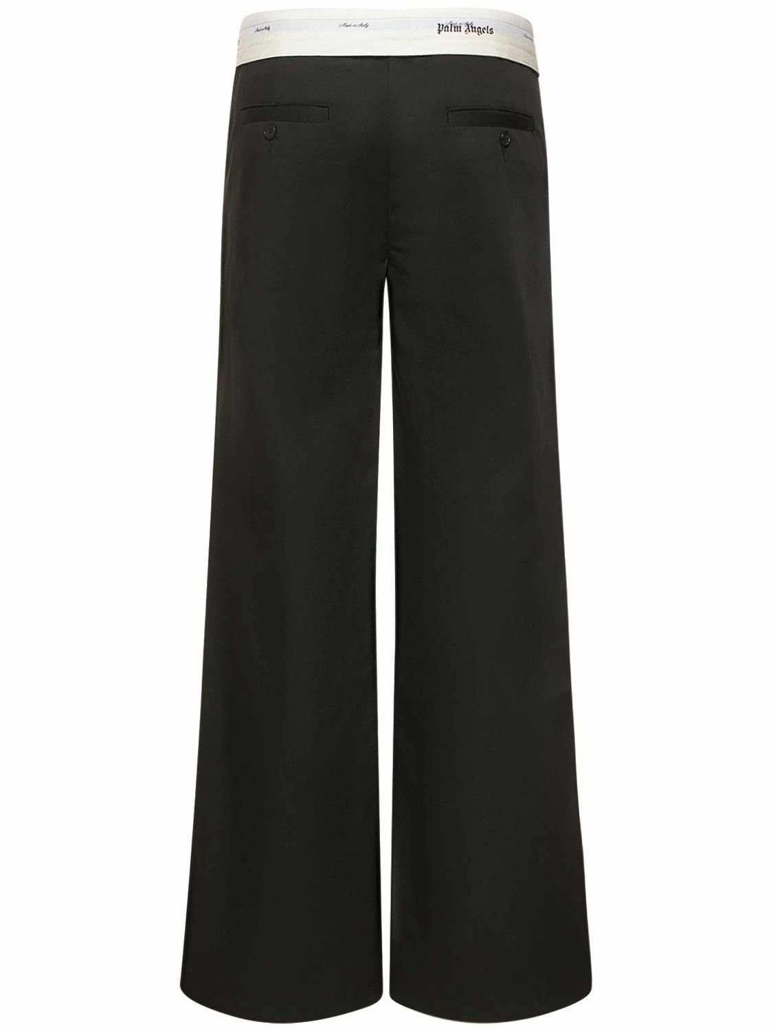 Palm Angels o1mle0425 Reversed Waistband Chino Pant in Black & White Size 26" / US 2 / IT 38 - 4 Thumbnail