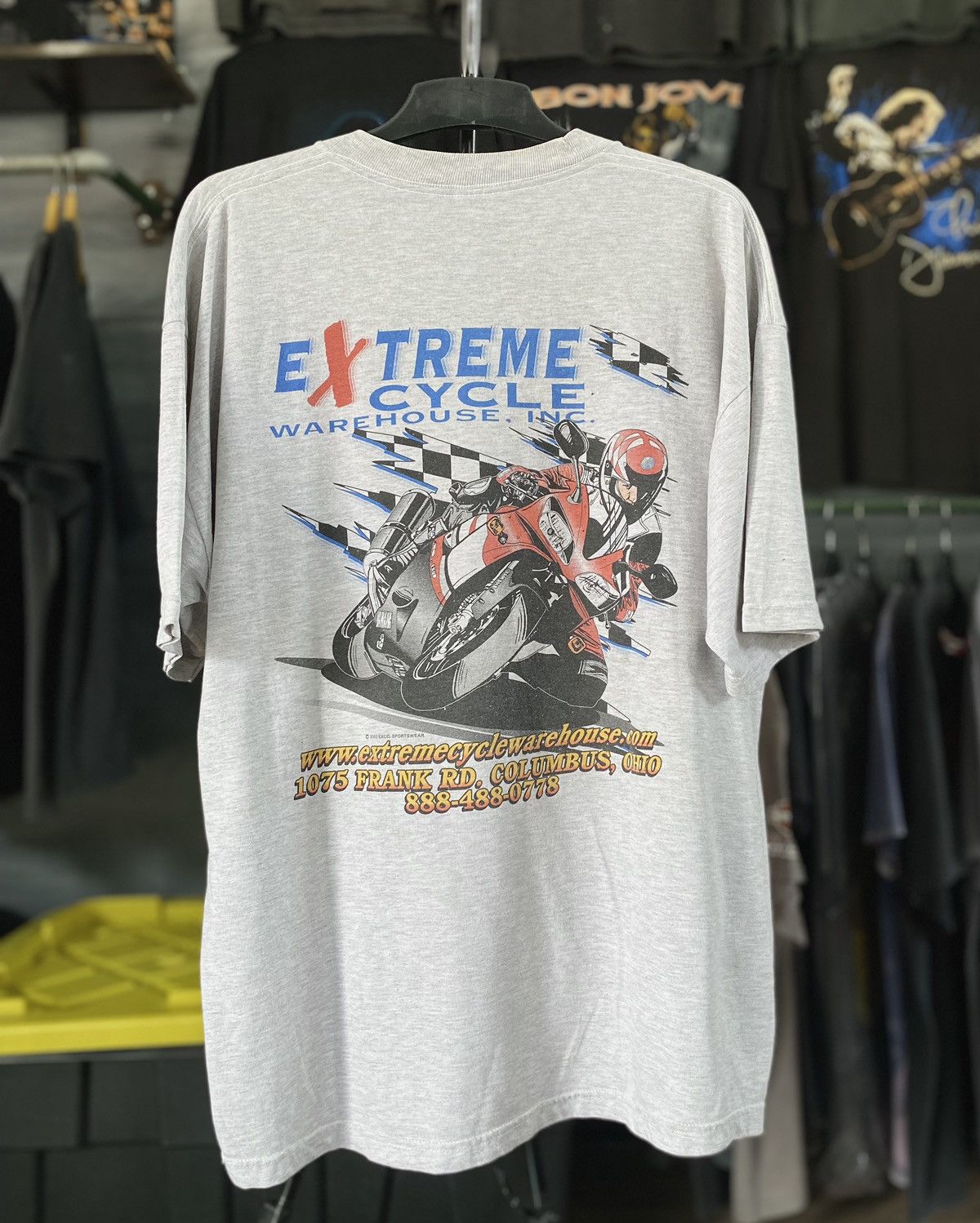 Jerzees × Vintage Tshirt Vintage Extrem Cycle Warehouse Ohio 2002 Colombus Vtg Size US XL / EU 56 / 4 - 4 Thumbnail
