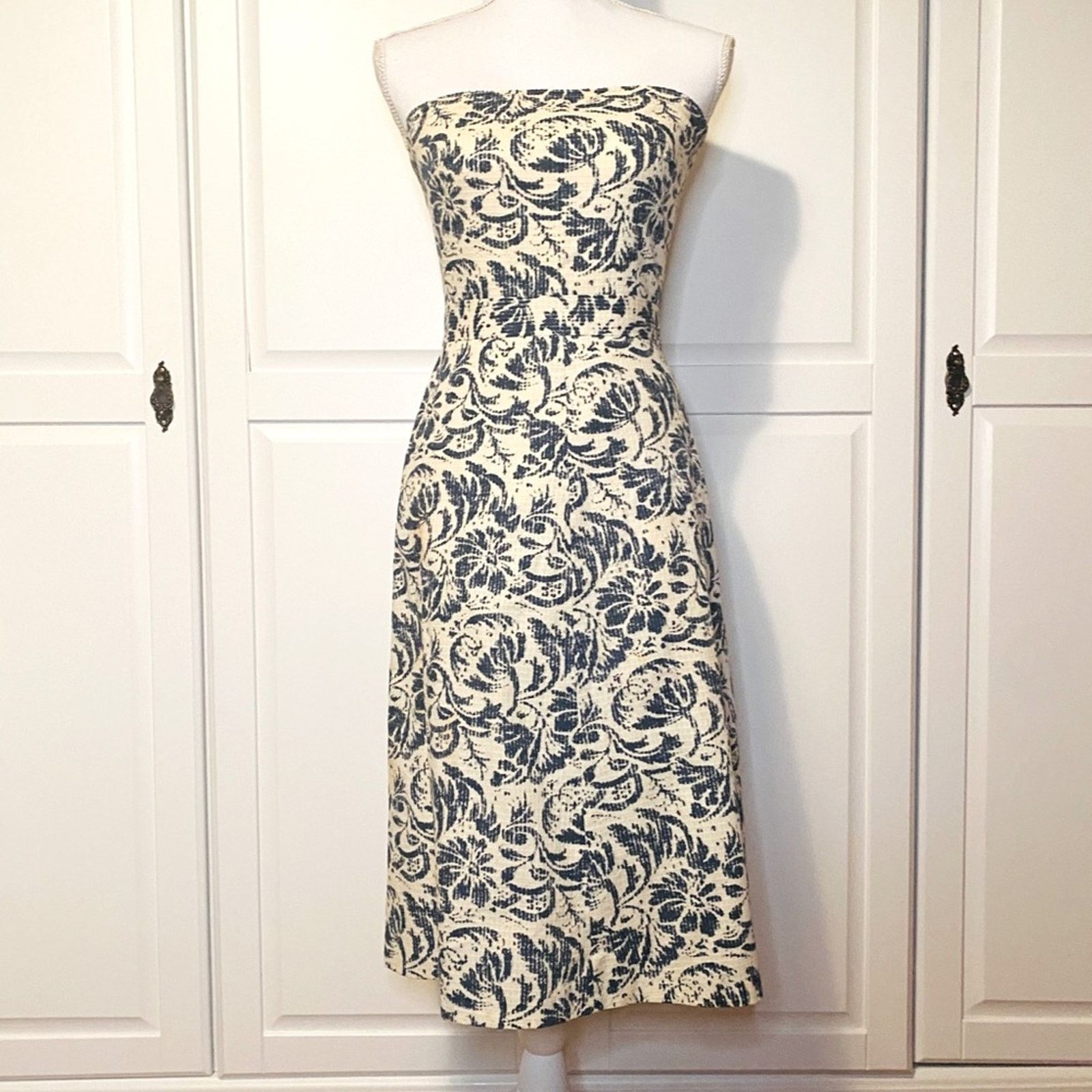 J.Crew Vintage 90’s J Crew Floral Strapless Dress Size XS / US 0-2 / IT 36-38 - 1 Thumbnail