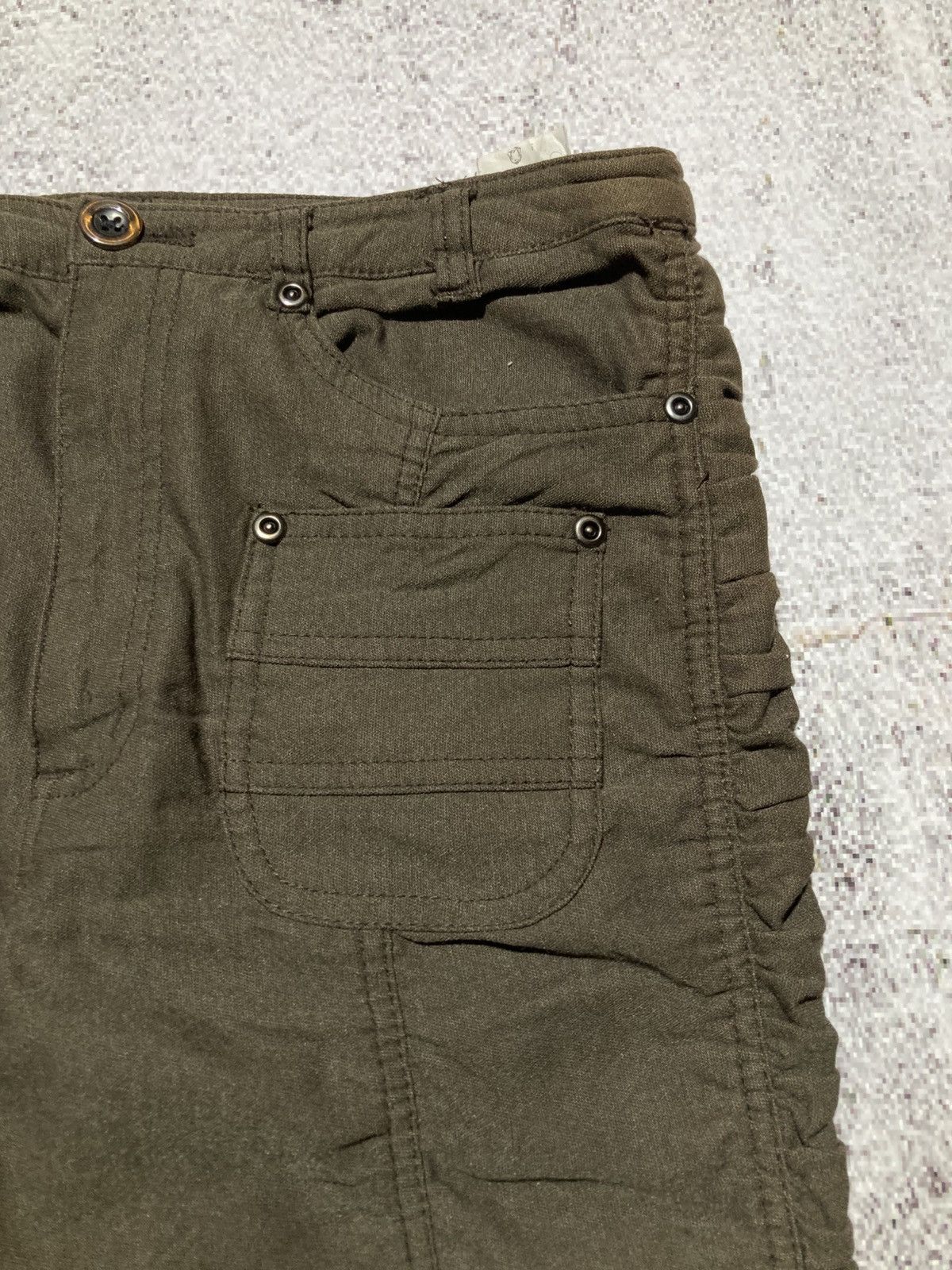 Japanese Brand 2000s Japanese Brand Ruched Pants Punk Lgb Style Green Army Size US 26 / EU 42 - 5 Thumbnail