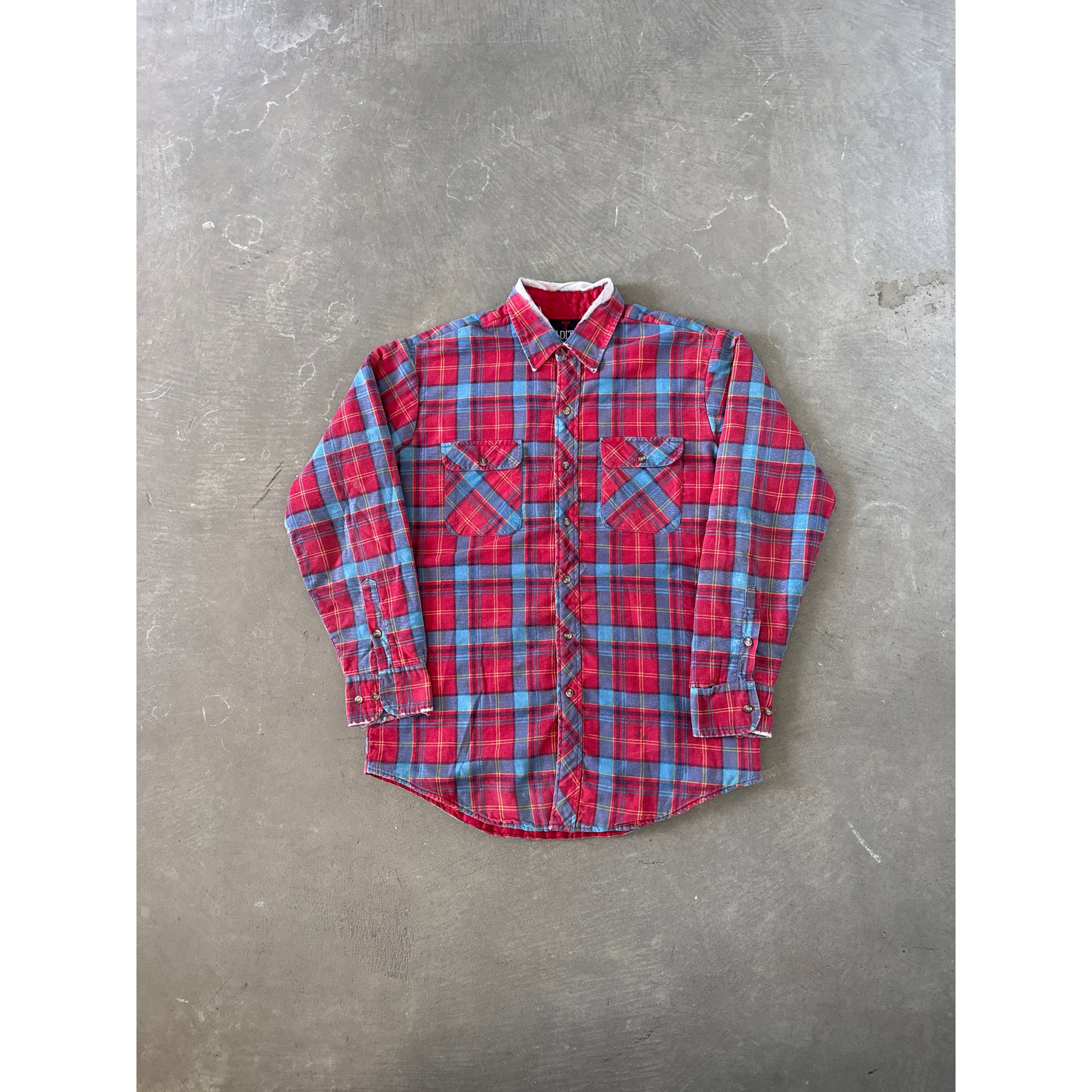 Vintage Vintage 90s Tradition Distressed Plaid Quilted Lined Flannel Size US M / EU 48-50 / 2 - 1 Thumbnail