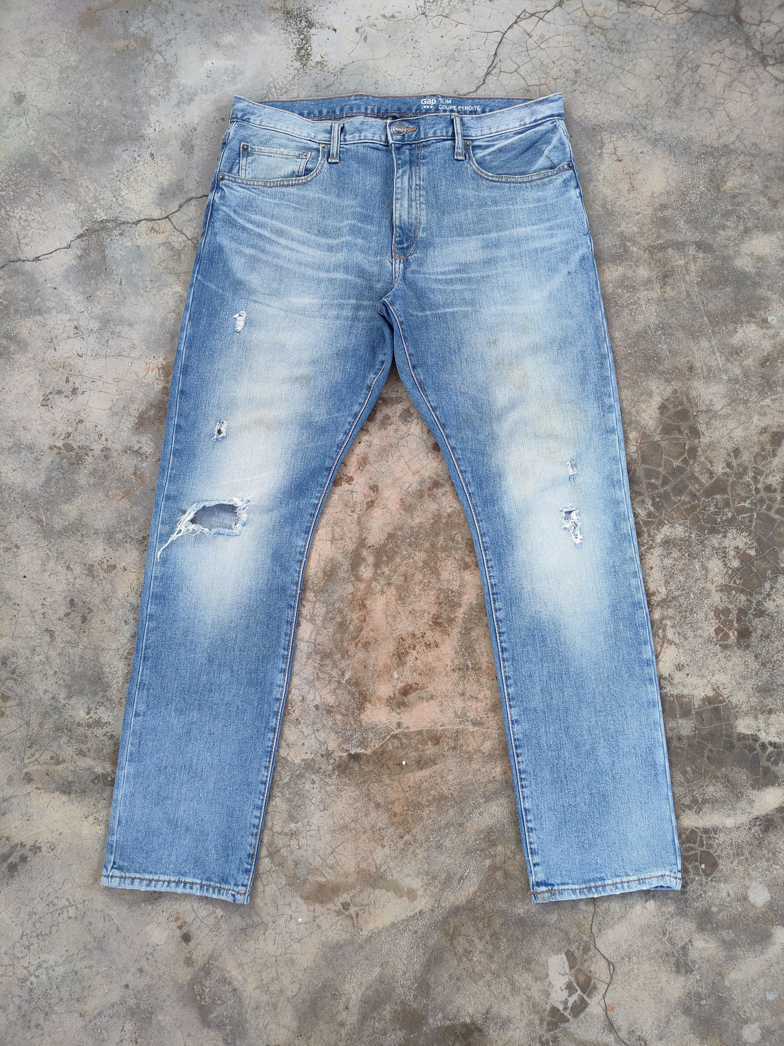 Gap VINTAGE GAP SKINNY FADED DISTRESSED JEANS PANTS Size US 36 / EU 52 - 2 Thumbnail