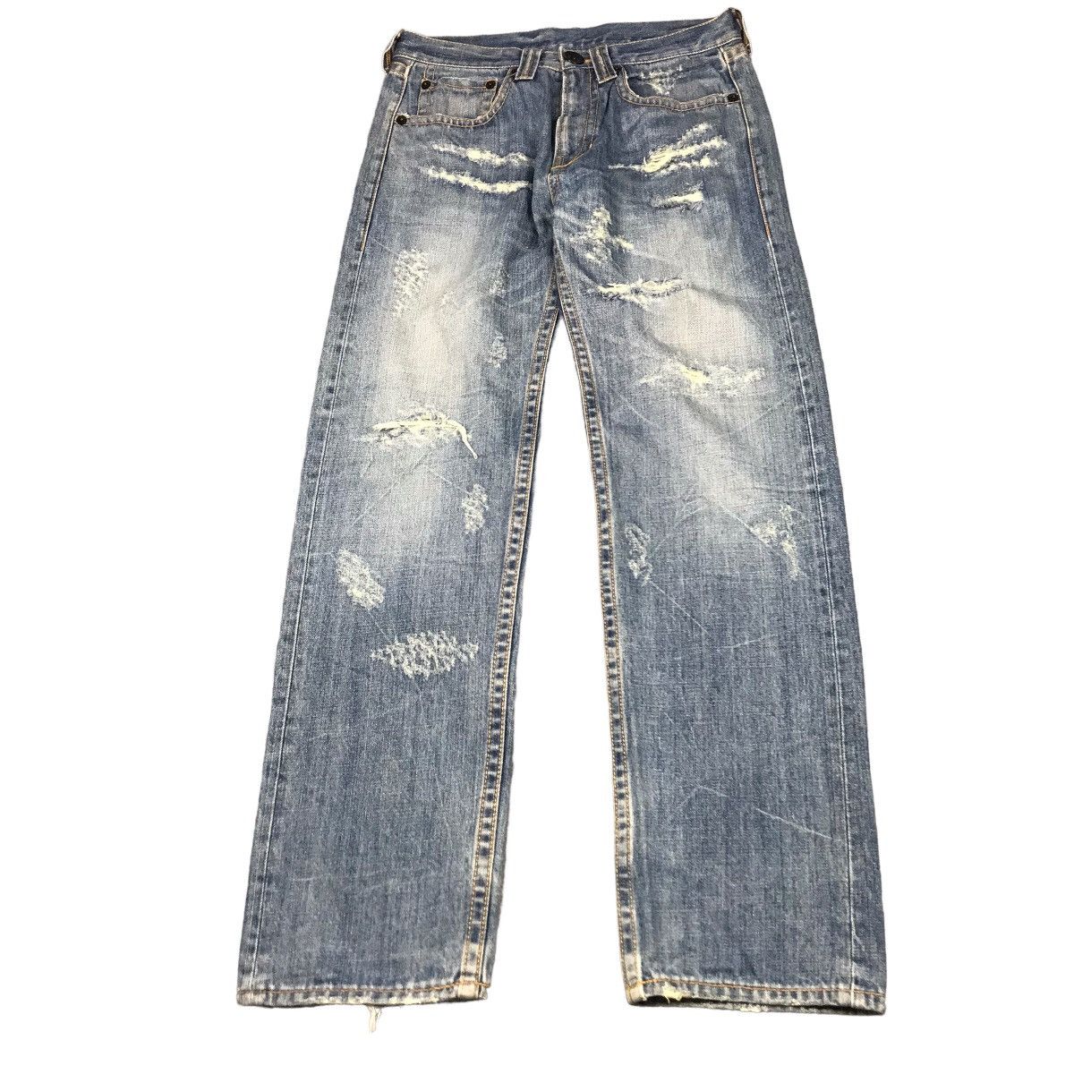 Japanese Brand DISTRESSED DENIM CO.LU JAPANESE JEANS PANTS 147 Size US 30 / EU 46 - 1 Thumbnail