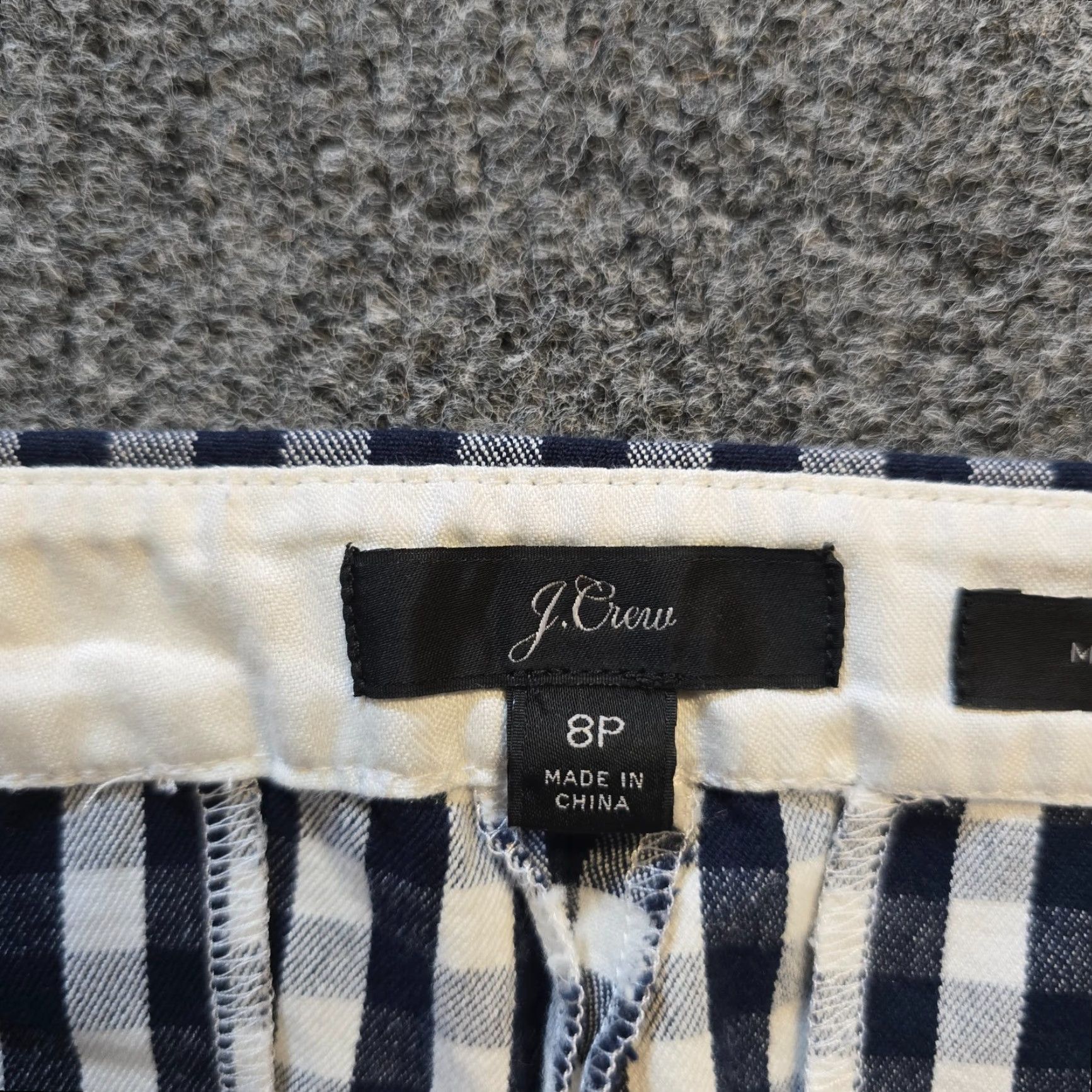 J.Crew J.CREW Pants Women Size 8P Petite Blue Gingham Plaid Tapered Martie Casual Preppy Pants Size 30" / US 8 / IT 44 - 4 Thumbnail