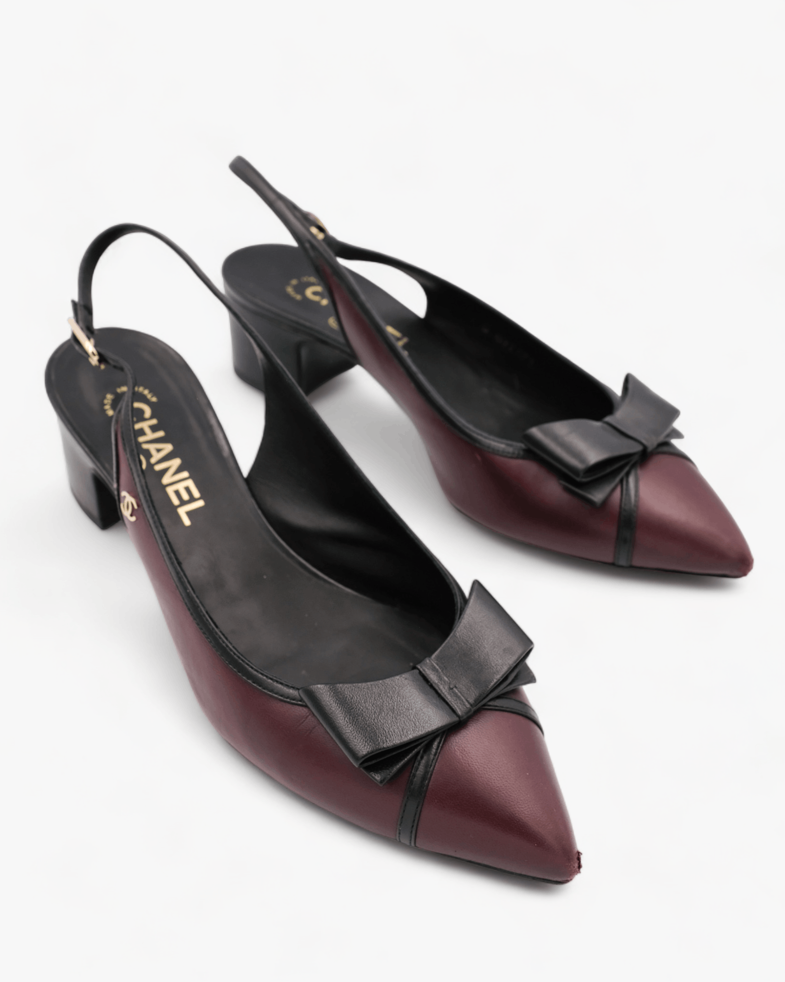 Chanel Chanel black and burgundy slingbacks 39 Size US 8 / IT 38 - 12 Thumbnail