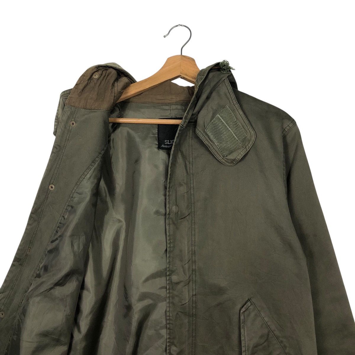 Hysteric Glamour 📌Rich Green Military Biker Jacket Zipper Hoodie Slick Punk Size US M / EU 48-50 / 2 - 14 Thumbnail