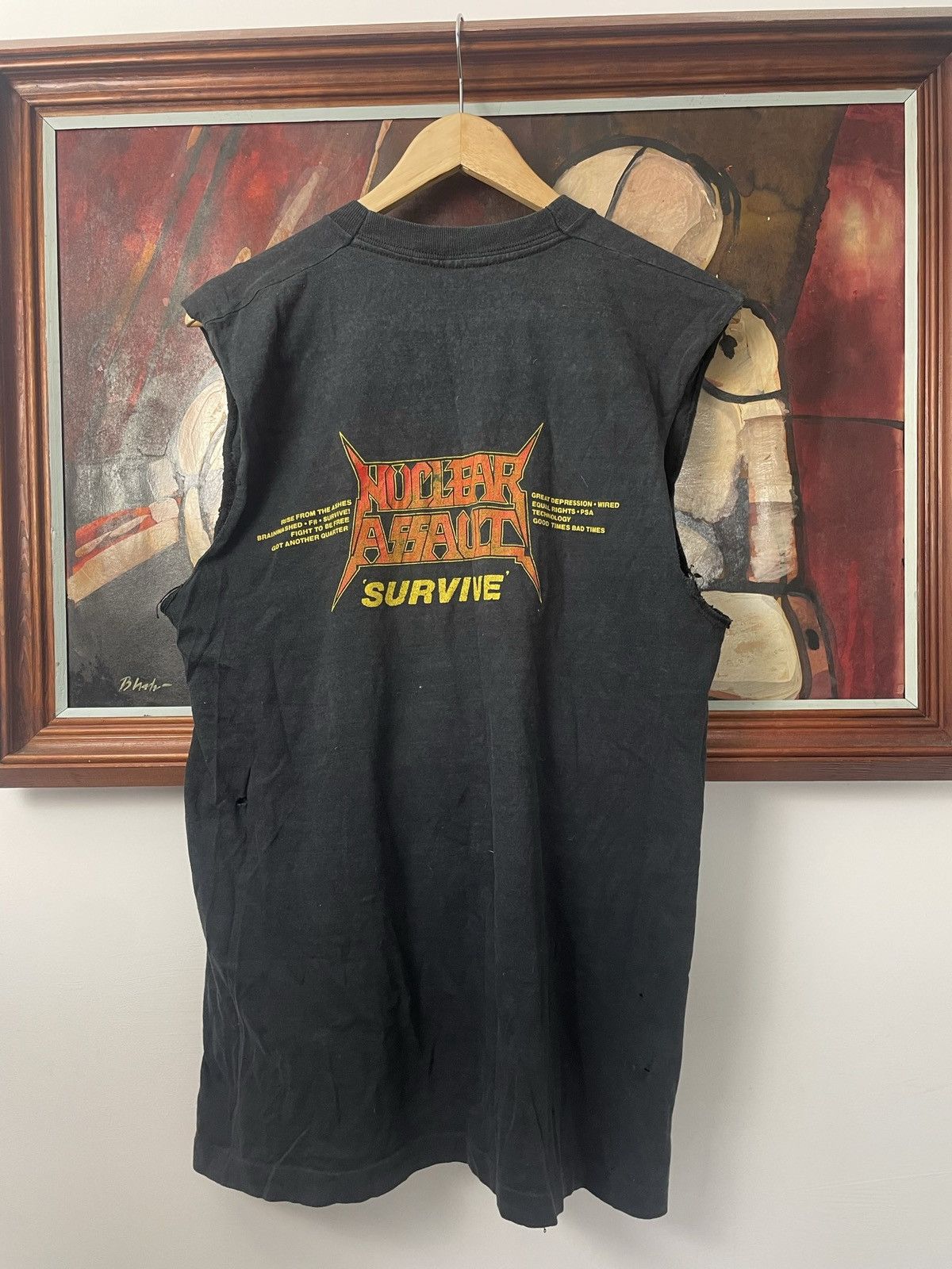 Band Tees Vintage 90s Trash Metal Band Nuclear Assault Black Tank Top Size US M / EU 48-50 / 2 - 2 Thumbnail