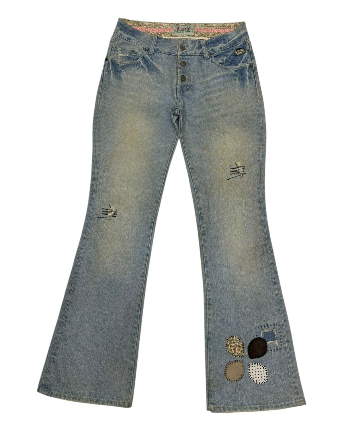 Japanese Brand × Kapital × Undercover Vintage Hippie Flare Jeans Bootcut Distressed Patchwork Roxy Size 30" / US 8 / IT 44 - 9 Thumbnail