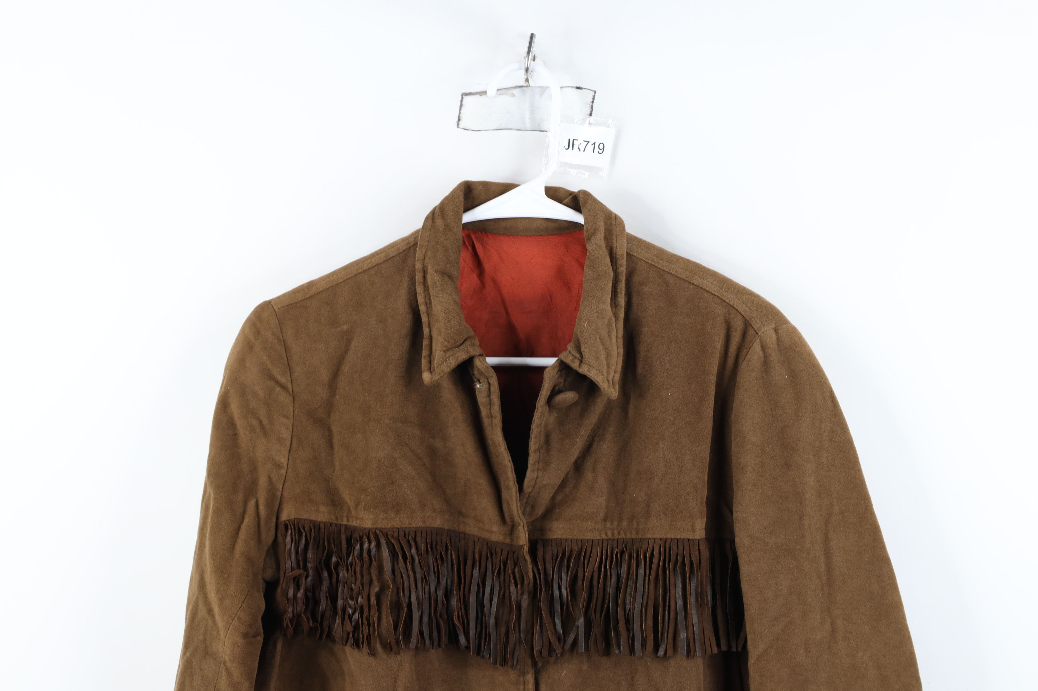 Vintage Vintage 60s 70s Western Fringed Button Jacket Brown USA Size XL / US 12-14 / IT 48-50 - 2 Thumbnail