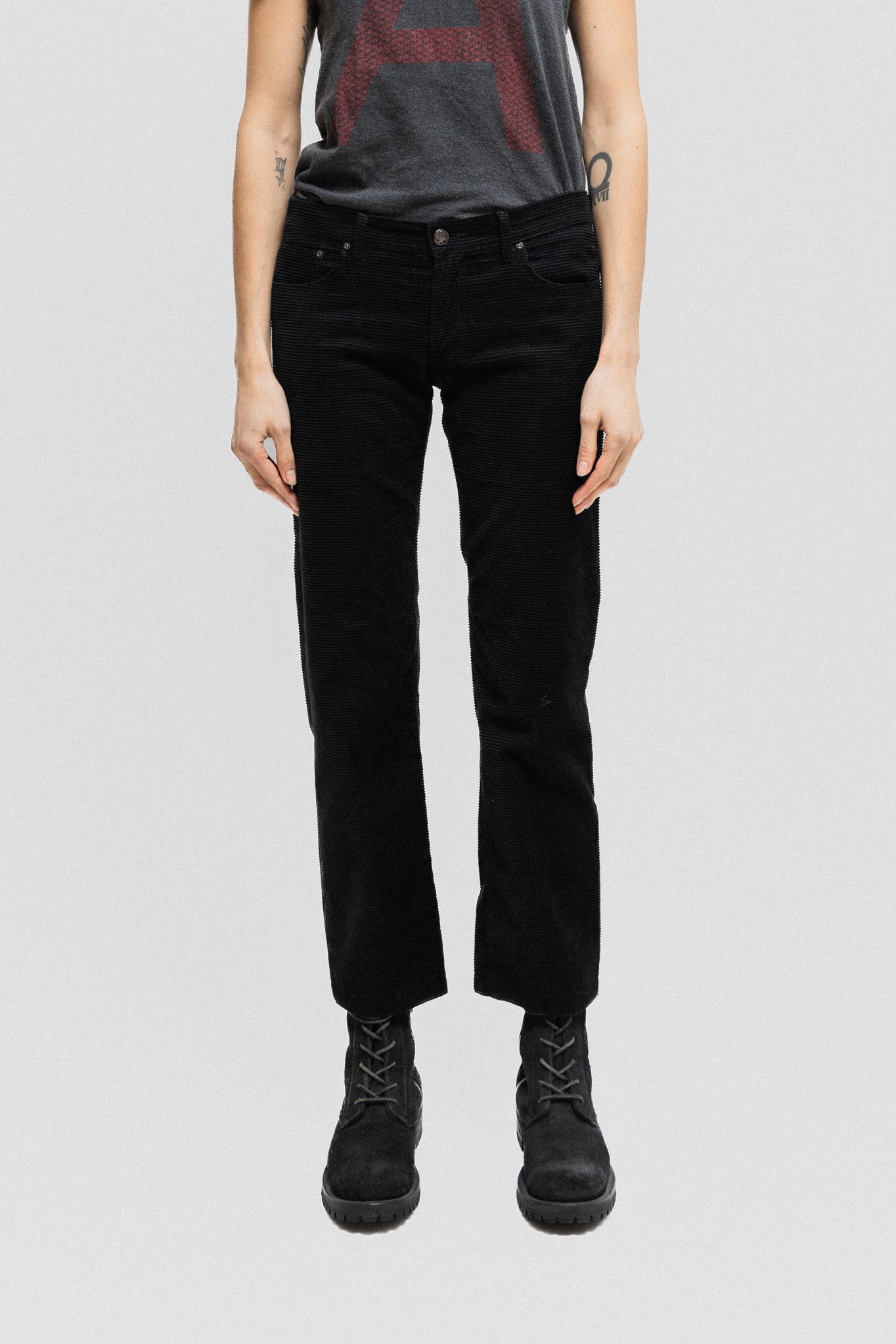 image of Undercover Fw05 "arts And Crafts" Horizontal Corduroy Pants in Black, Women's (Size 30)