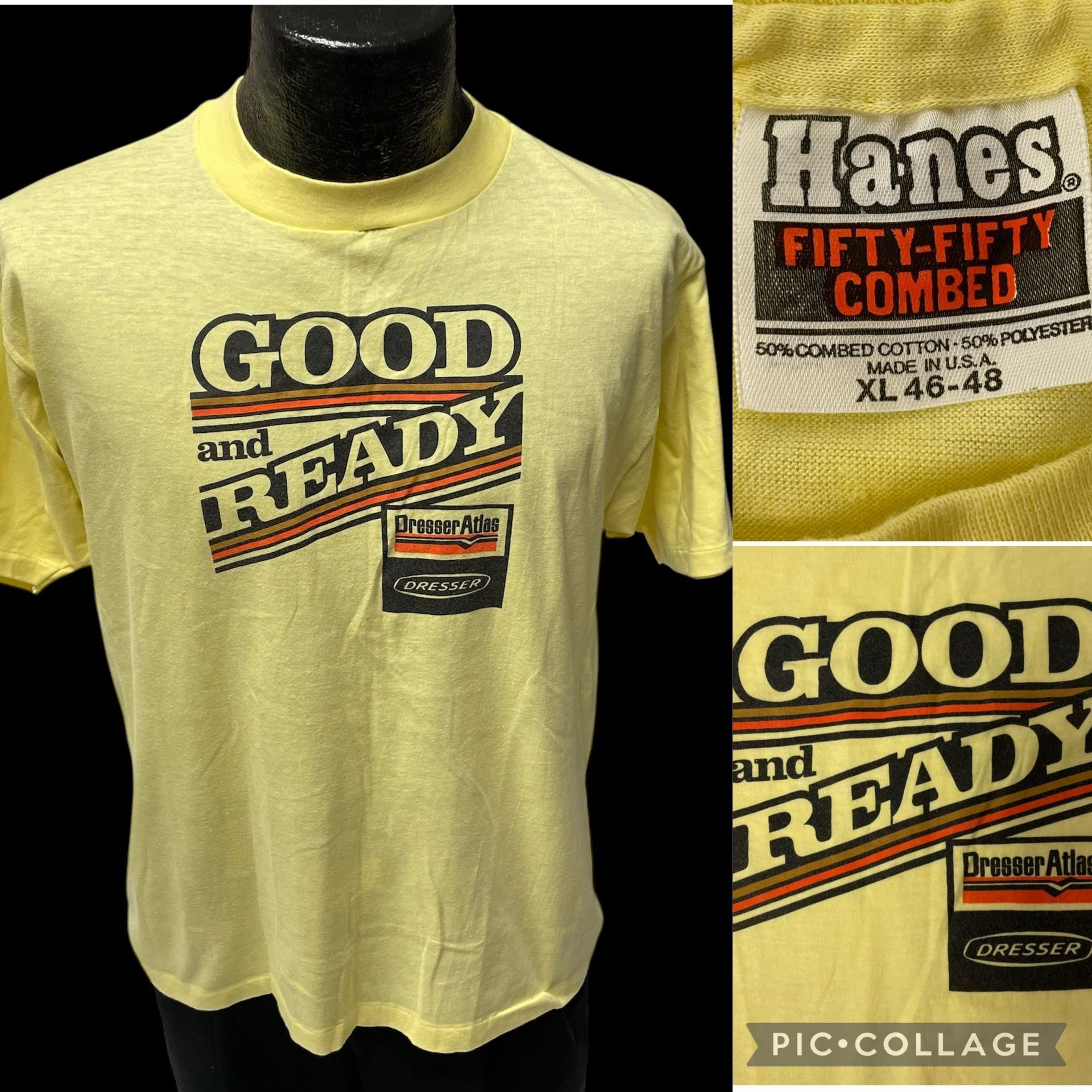 Hanes Vtg Hanes GOOD & READY Dresser Atlas MECHANIC OIL T Shirt Size US XL / EU 56 / 4 - 1 Thumbnail