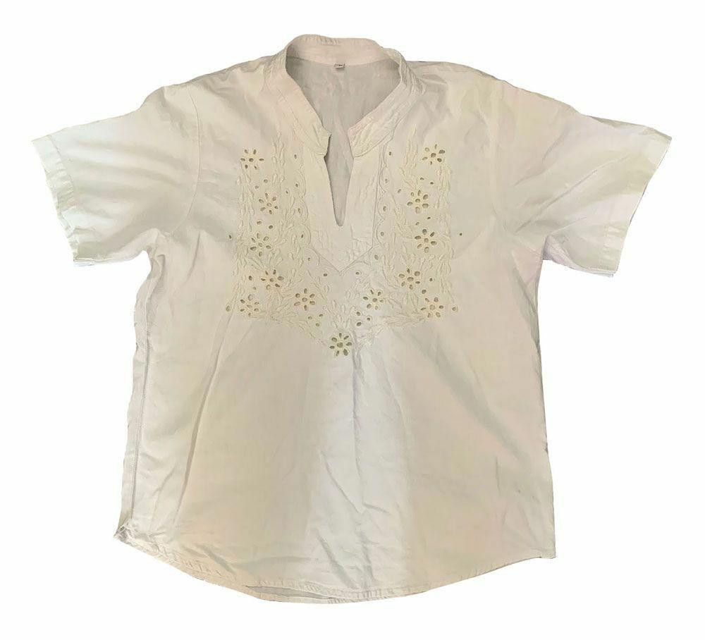 Designer Pre Owned White Hand Made Blouse S Size S / US 4 / IT 40 - 2 Thumbnail