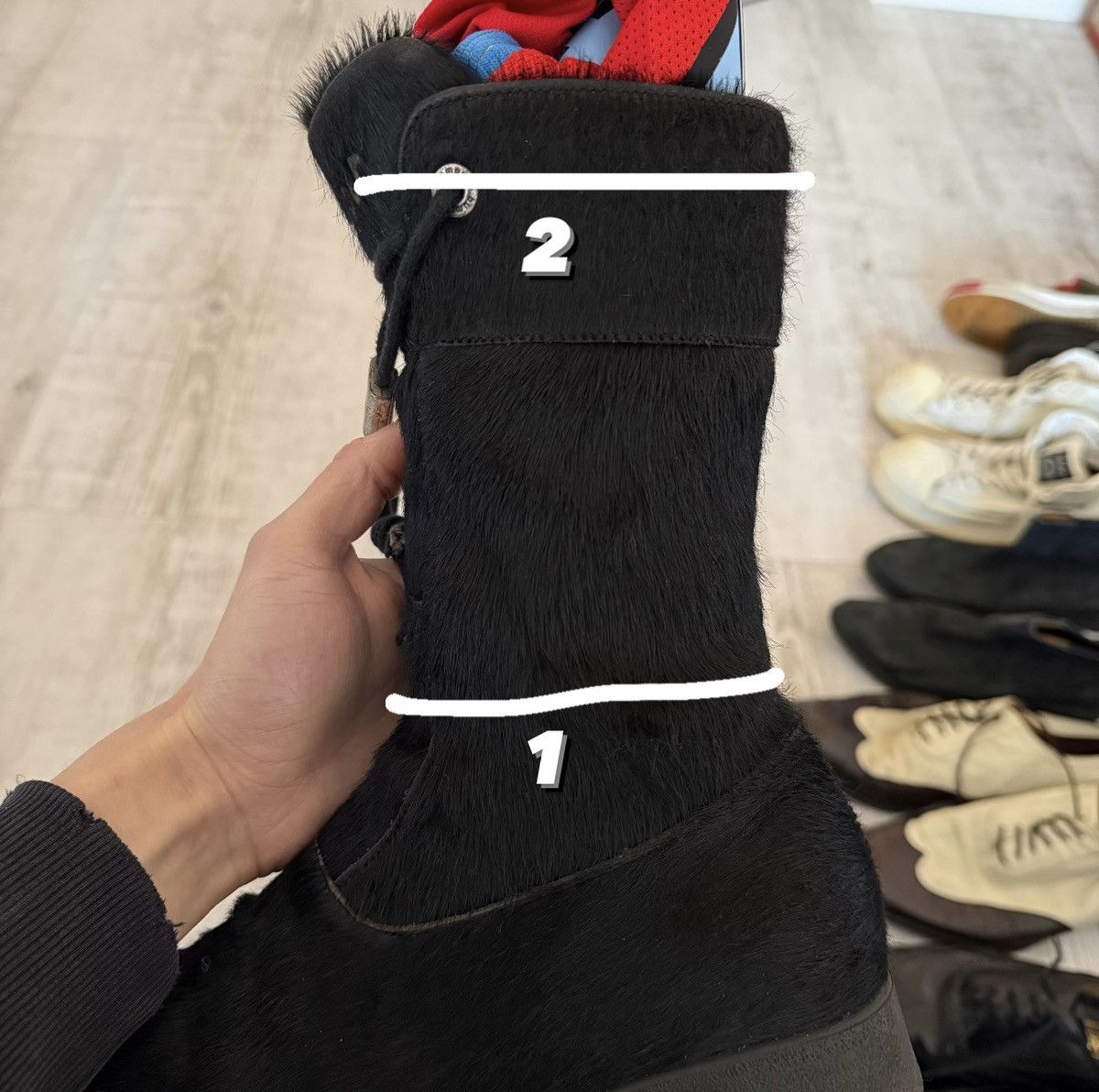If Six Was Nine Vintage Y2K Bumper Pony Fur Black Lace Up Boots Size US 8 / IT 38 - 13 Thumbnail