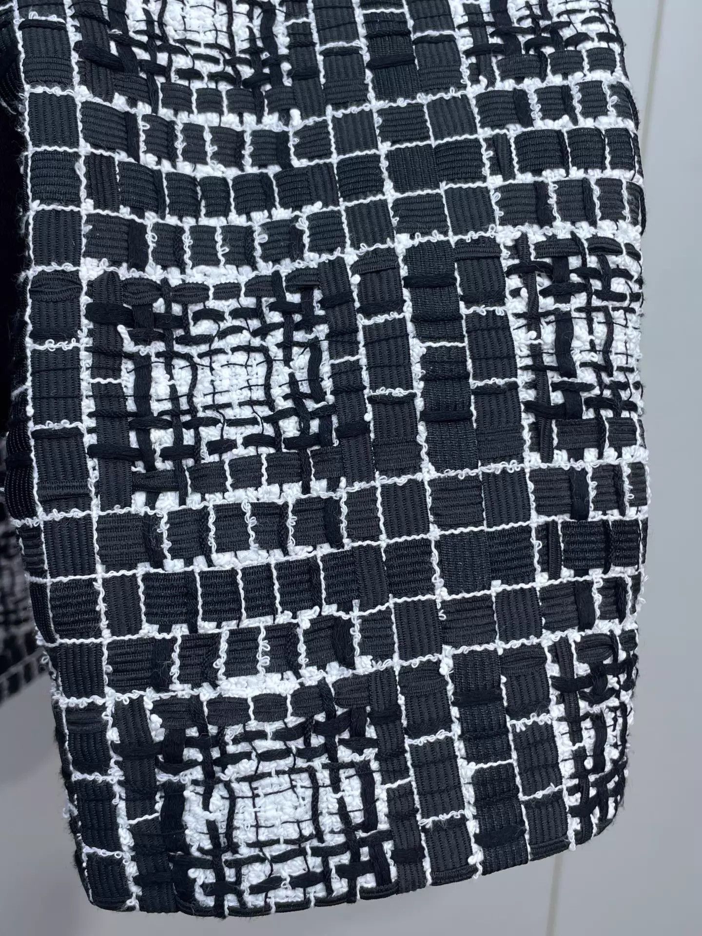 Chanel Chanel 25C Women's Black White Check Jacket 38 Size S / US 4 / IT 40 - 3 Thumbnail