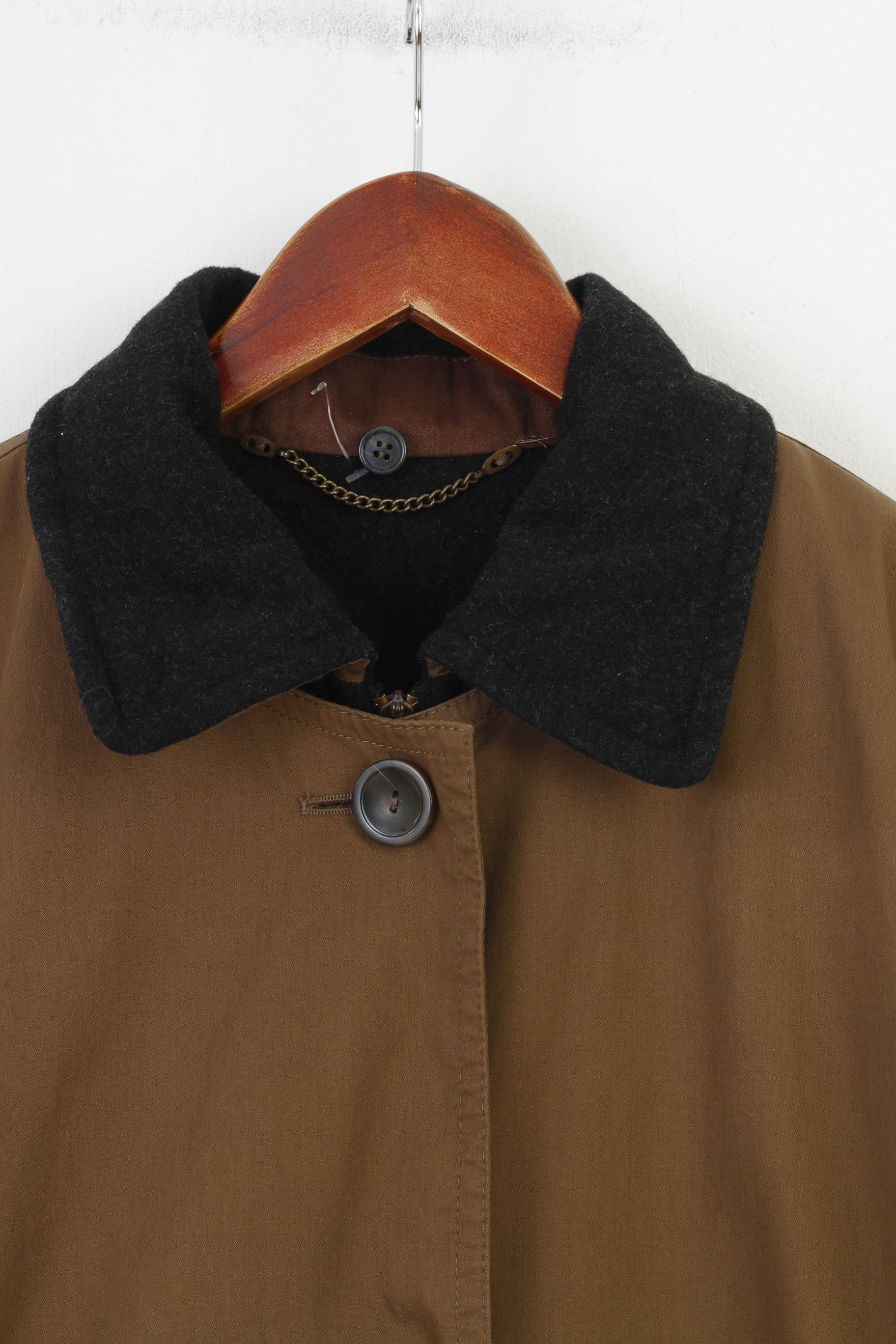 Vintage Casual Sports Woman 38 Jacket Brown Full Zipper 0197 Size XS / US 0-2 / IT 36-38 - 2 Thumbnail