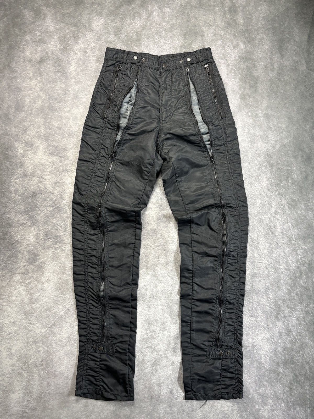 Bugle Boy × Vintage 1990s Bugle Boy Raver Pants Y2K Vintage Nylon Flight Zipper Size 29" - 2 Thumbnail