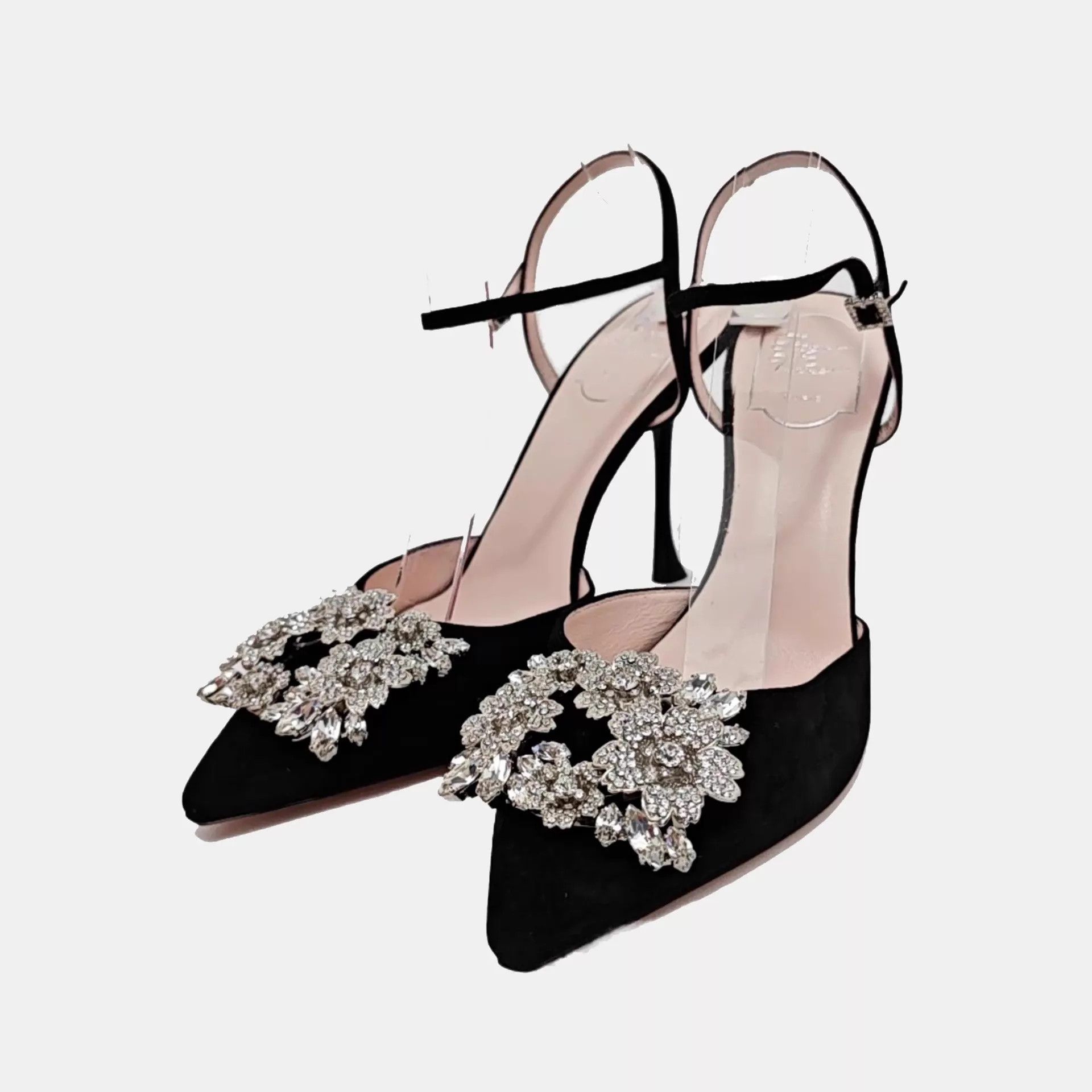 Roger Vivier RV Crystal Buckle Heeled Sandals 39 Size US 8.5 / IT 38.5 - 1 Thumbnail