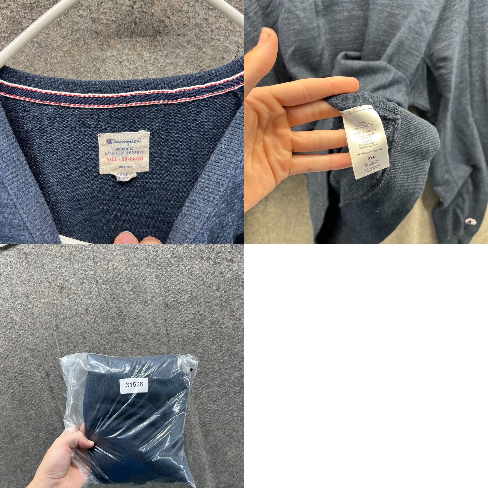 Champion VINTAGE Champion Pullover Men XL Heather Blue Crewneck Fleece Sweatshirt Sweater Size US XL / EU 56 / 4 - 9 Thumbnail