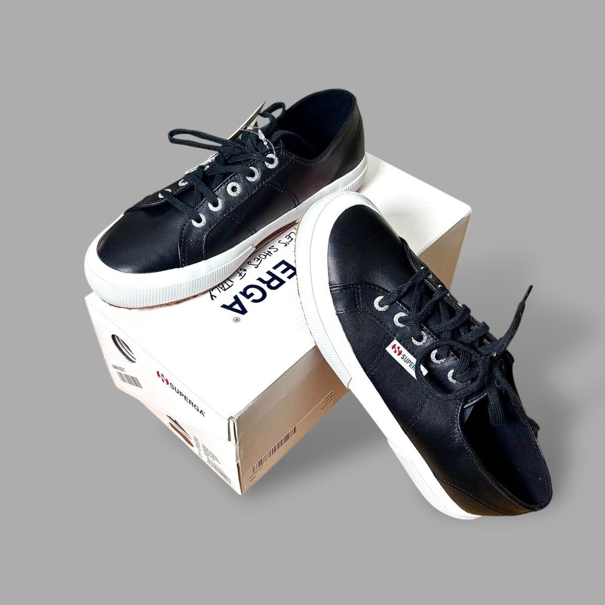 Superga Superga 2750 Women’s Black Nappa Leather Sneakers US7 Size US 7 / IT 37 - 1 Thumbnail