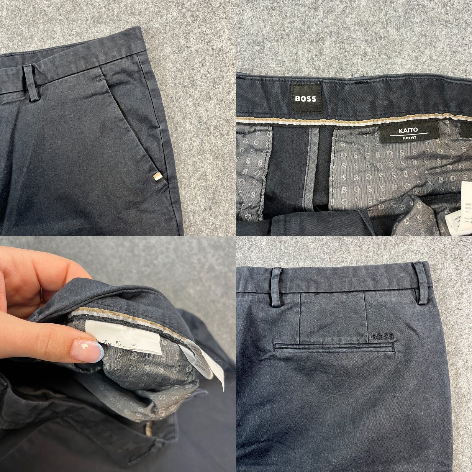 Hugo Boss Hugo Boss Mens Chino Trousers Slim Tapered 34 Navy Blue Stretch Canvas 5-Pocket Flat Front Size US 34 / EU 50 - 8 Thumbnail