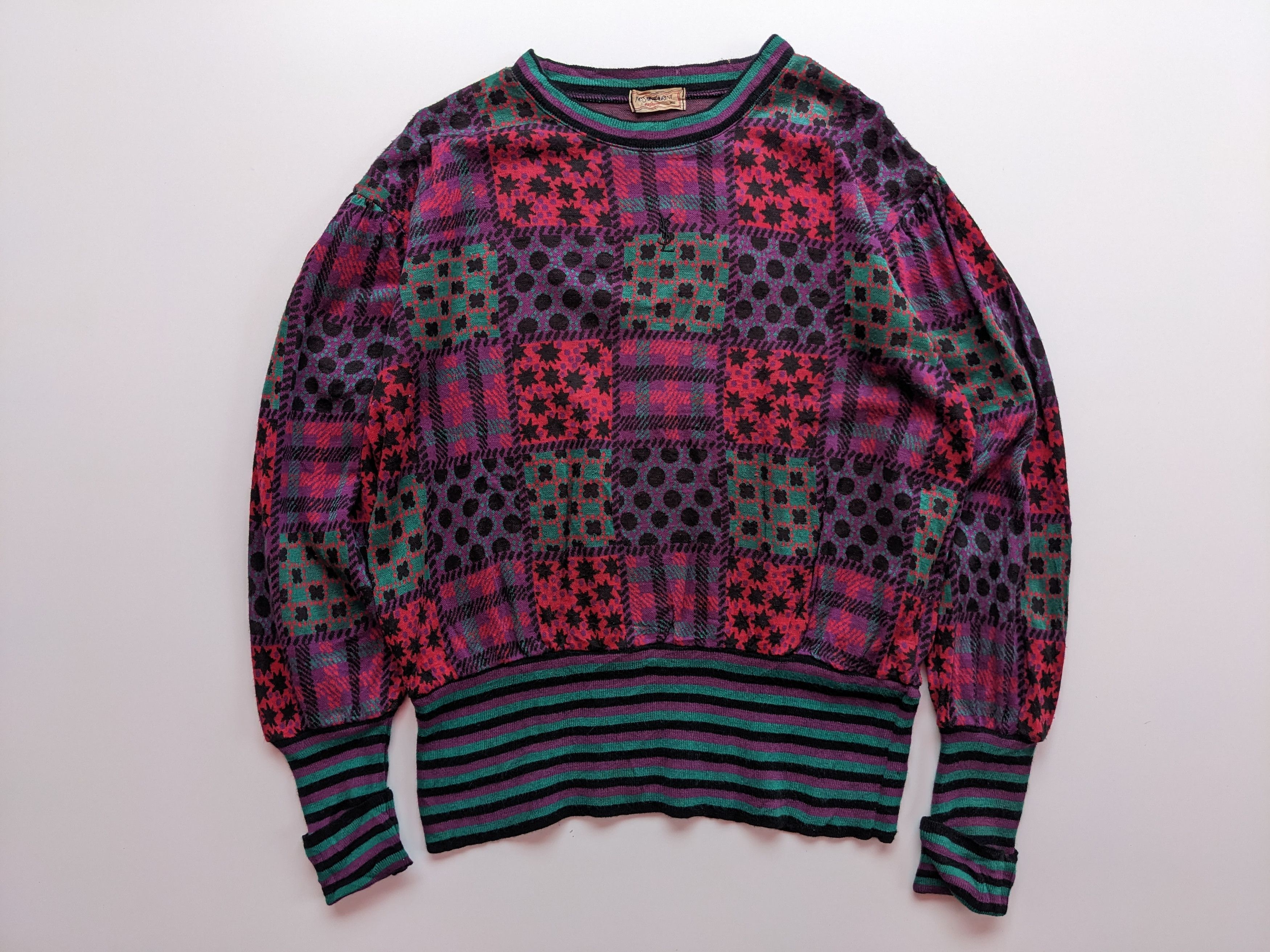 Yves Saint Laurent Vintage 80s Yves Saint Laurent center logo jumper Size S / US 4 / IT 40 - 1 Thumbnail