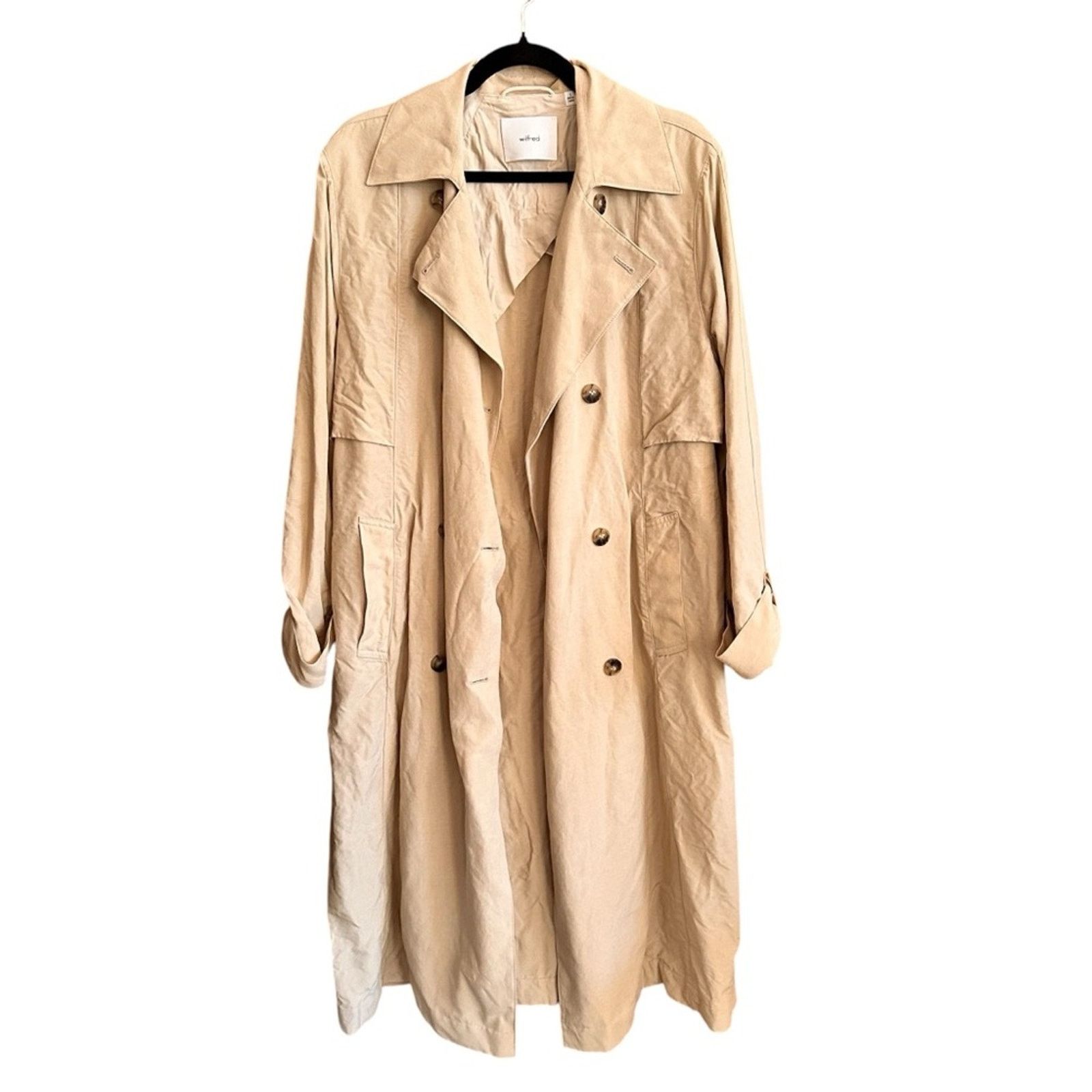 Aritzia Wilfred Phase Trench Coat – Light Birch (Tan/Cream) – Size S Size S / US 4 / IT 40 - 2 Thumbnail