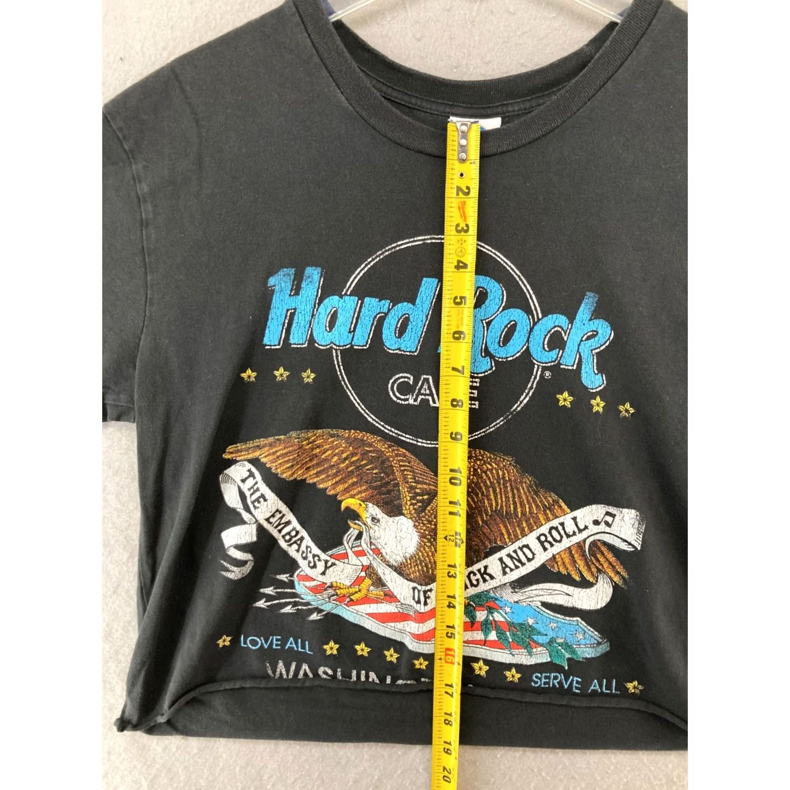 Hard Rock Cafe Hard Rock Cafe Womens Cropped TShirt L Black Graphic Print 90s Vintage N/A Size L / US 10 / IT 46 - 4 Thumbnail