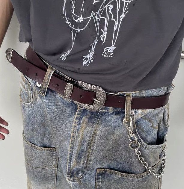 Japanese Brand × Vintage Retro punk fashion western leather buckle belt Size ONE SIZE - 1 Thumbnail