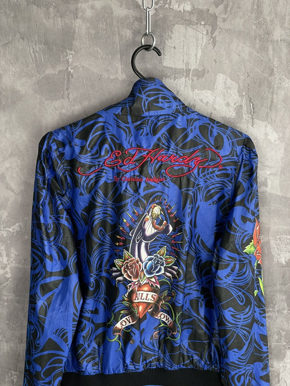 Ed Hardy Y2K Ed Hardy Overprint Grunge Vibe Glamour Track Jacket Size M / US 6-8 / IT 42-44 - 11 Thumbnail
