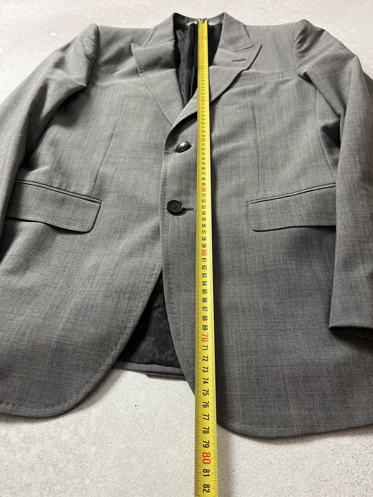 Gucci GUCCI Peak Lapel Grey 2 Btn Wool Mohair Blazer Size 36R - 15 Thumbnail