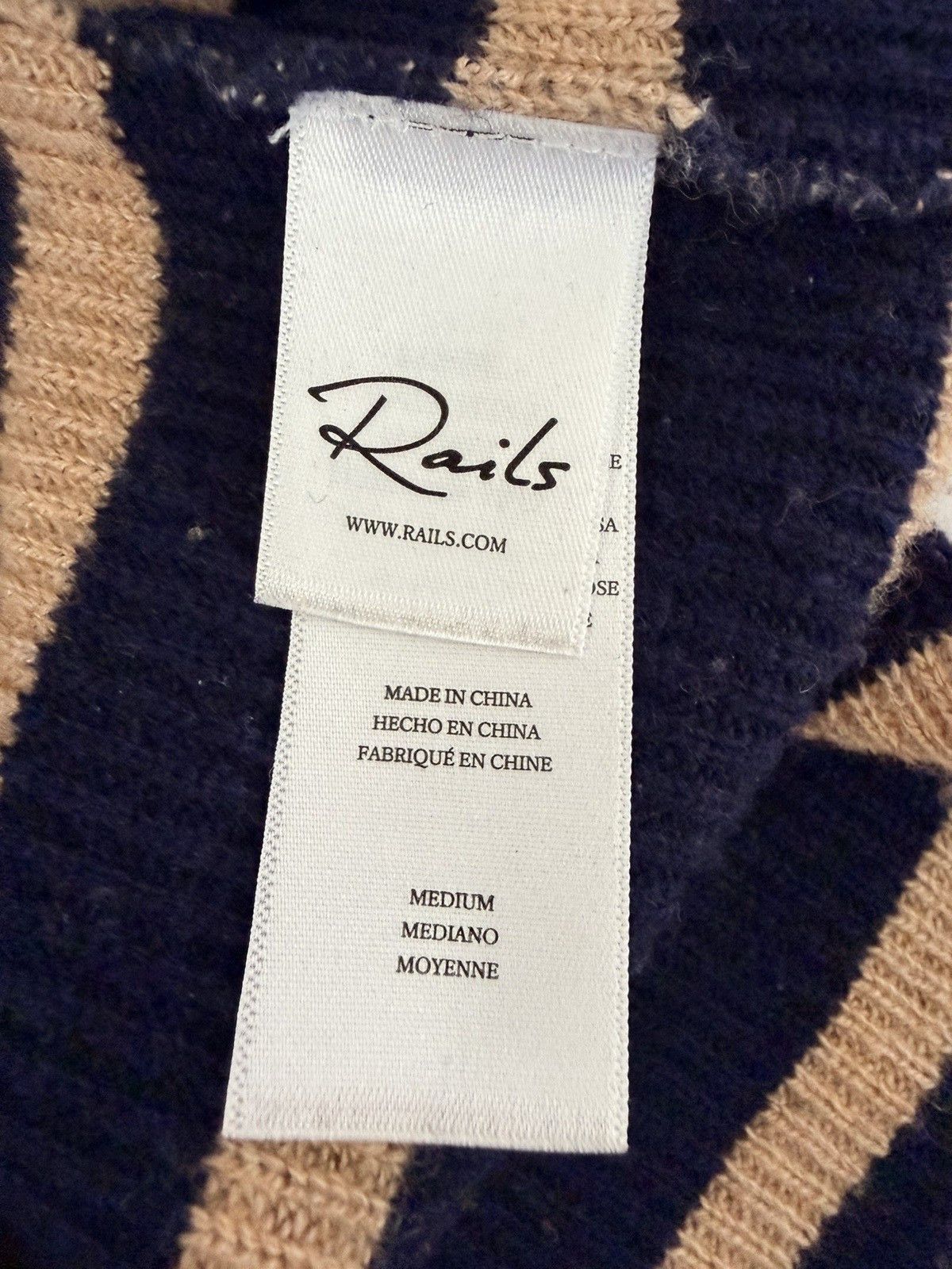 Rails Rails Harris Camel Navy Stripe Wool Cashmere Sweater Size M / US 6-8 / IT 42-44 - 11 Thumbnail