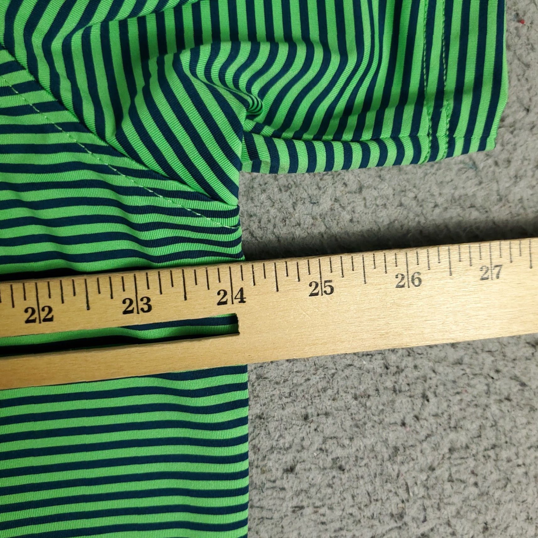 Vintage Michel Rouen Polo Shirt Mens XL Green Striped Performance Golf Short Sleeve Polo Size US XL / EU 56 / 4 - 6 Thumbnail