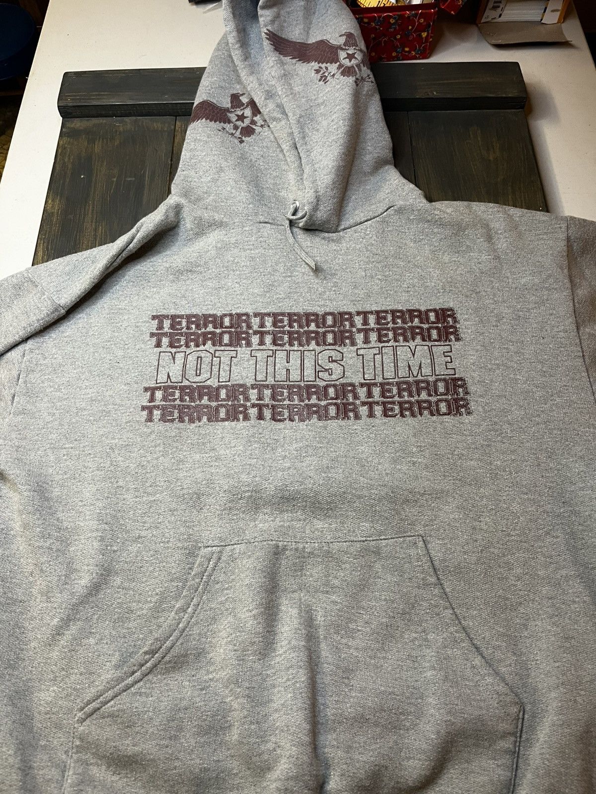 Band Tees Terror Hoodie Rare LG Heather Gray Vtg Size US L / EU 52-54 / 3 - 1 Thumbnail