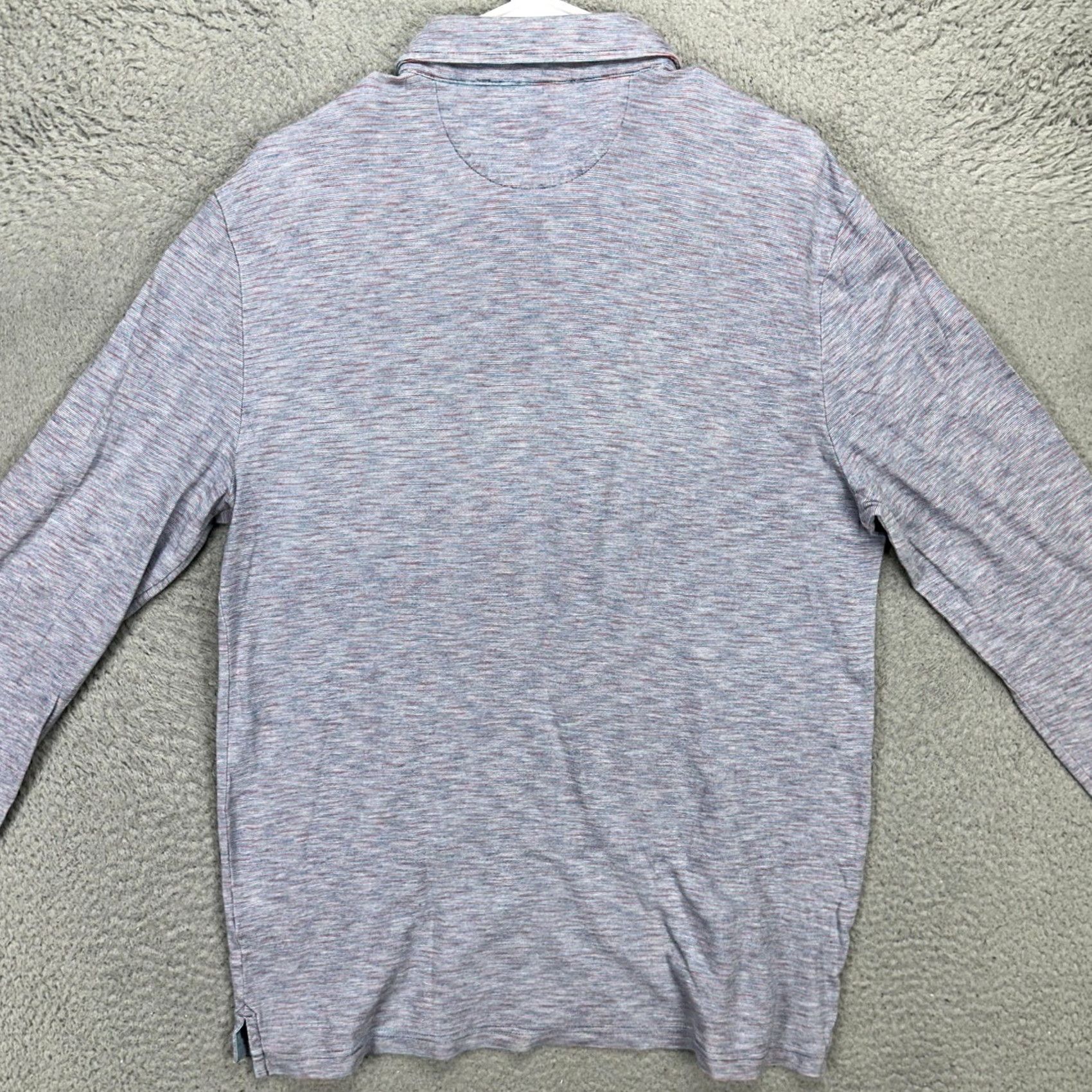 Faherty Faherty Polo Shirt Men Medium Blue Red Striped Long Sleeve Pocket Casual Size US M / EU 48-50 / 2 - 3 Thumbnail