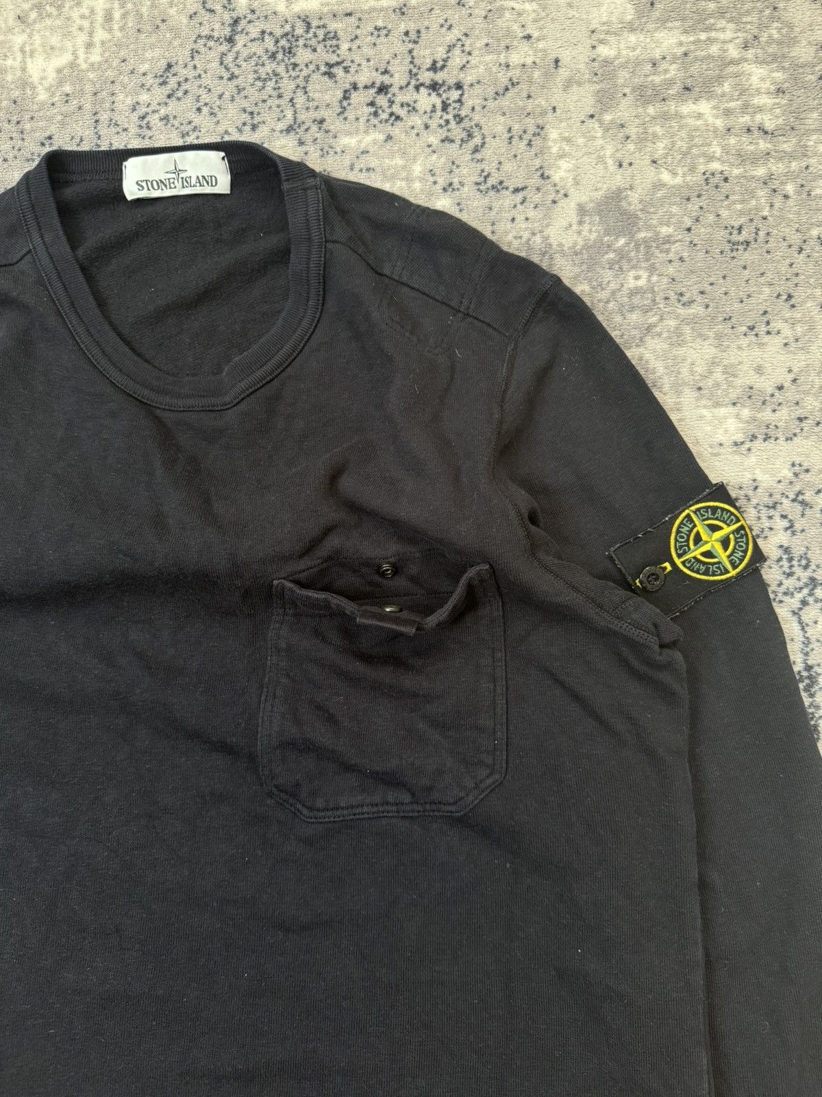 Stone Island Pocket crew neck navy sweatshirt Size US M / EU 48-50 / 2 - 3 Thumbnail