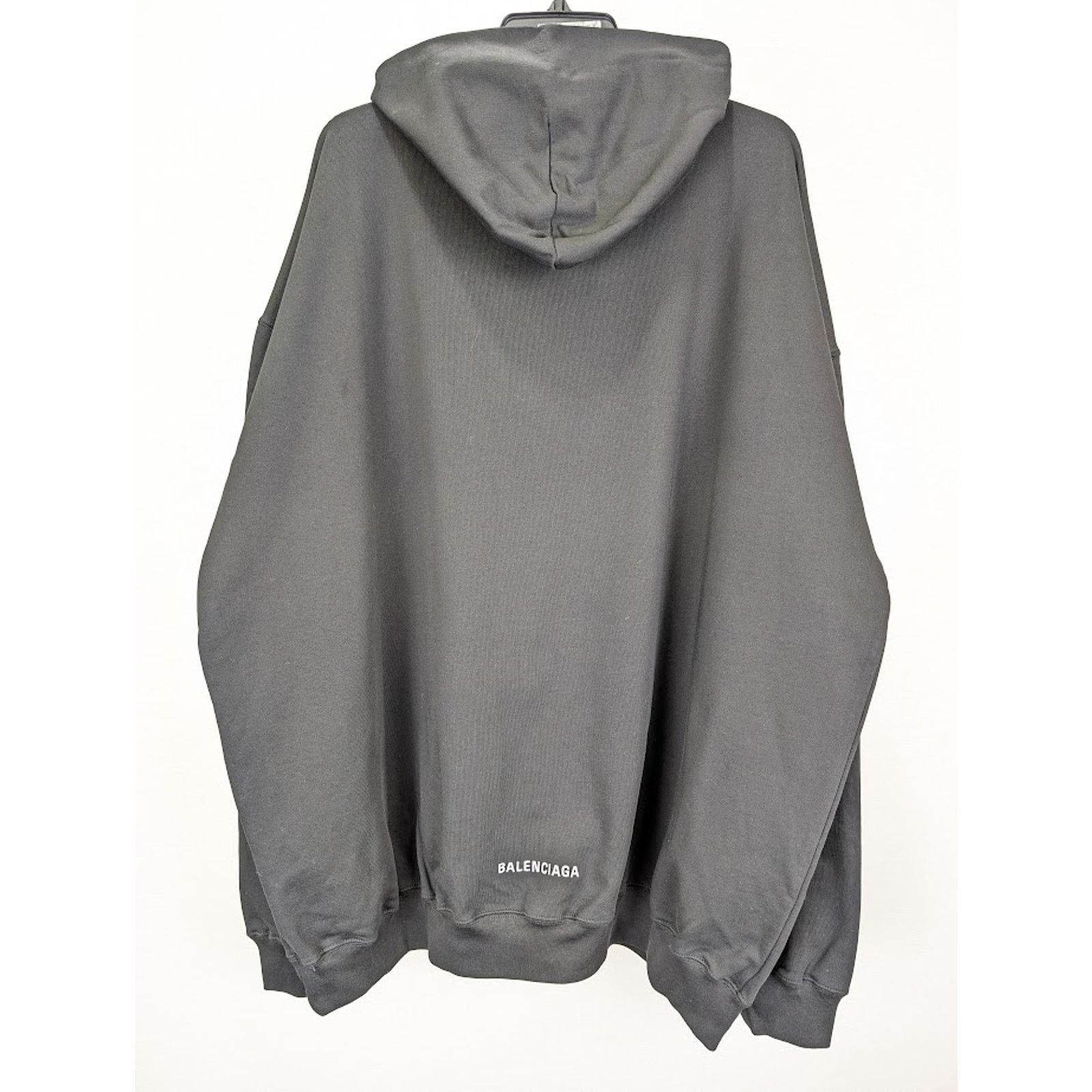 Balenciaga o1rshd1 Moll Bouclet Large Fit Hoodie in Black/White Size US M / EU 48-50 / 2 - 9 Thumbnail