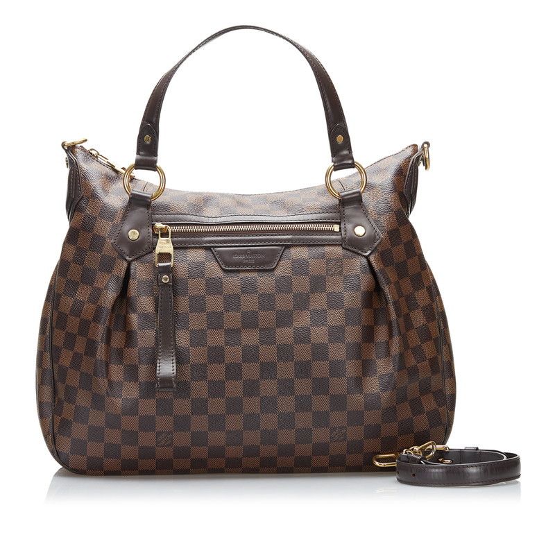 image of Louis Vuitton Damier Evora Mm Shoulder Bag Brown Leather, Women's