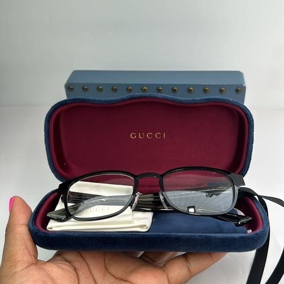 Gucci Gucci GG1118O 003 Eyeglasses Men's Black/Grey Full Rim Squar Size ONE SIZE - 4 Thumbnail