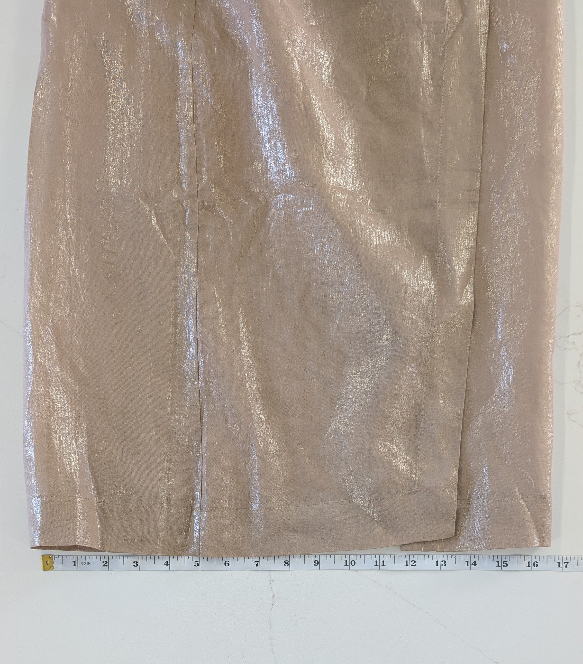 Brunello Cucinelli Brunello Cucinelli Gold Coated Cotton Wrap Skirt IT 38 Size 26" / US 2 / IT 38 - 11 Thumbnail