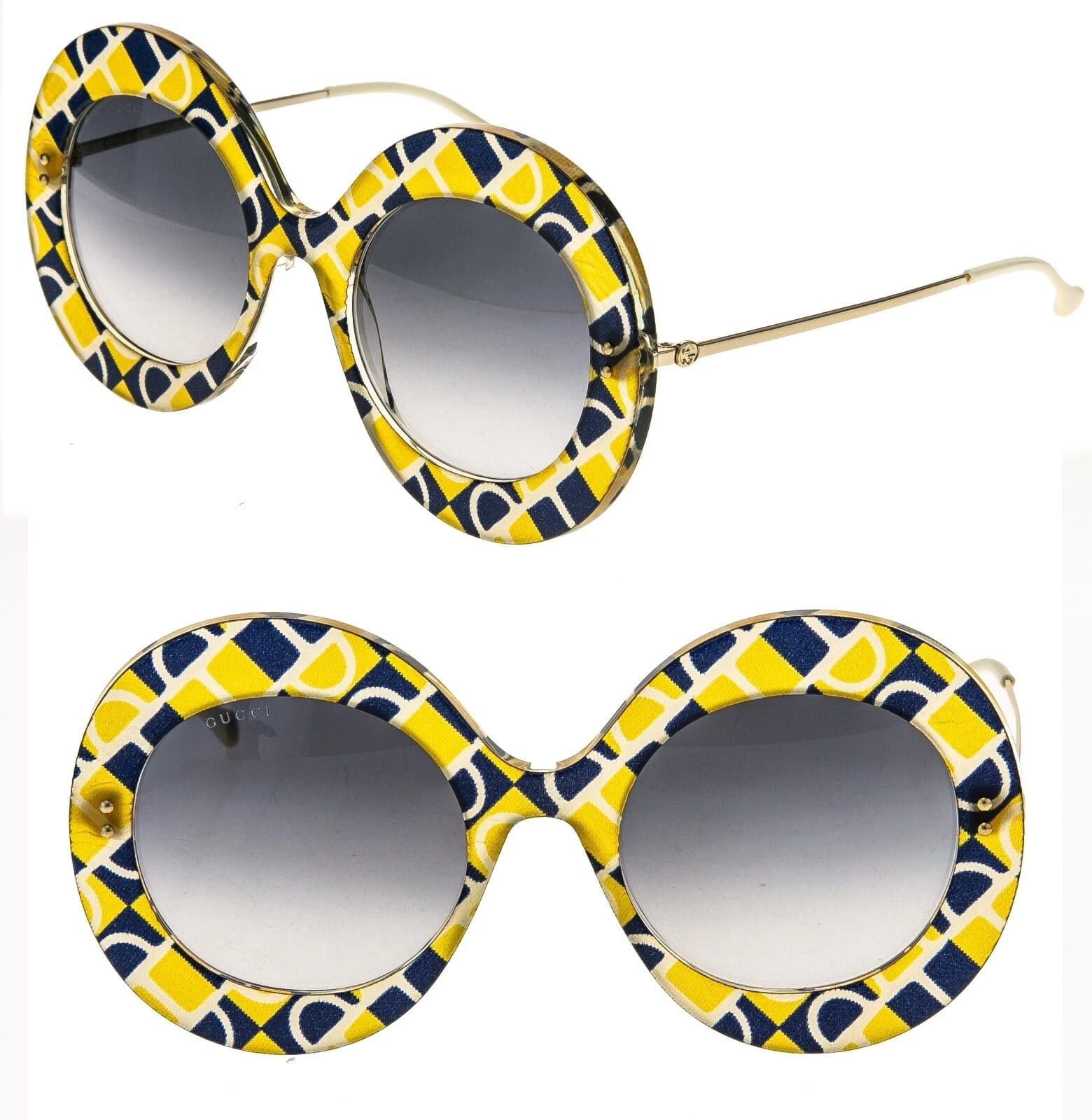 Gucci GUCCI GG0894S 0894 Blue Yellow Geometric 001 Sunglasses Size ONE SIZE - 1 Thumbnail