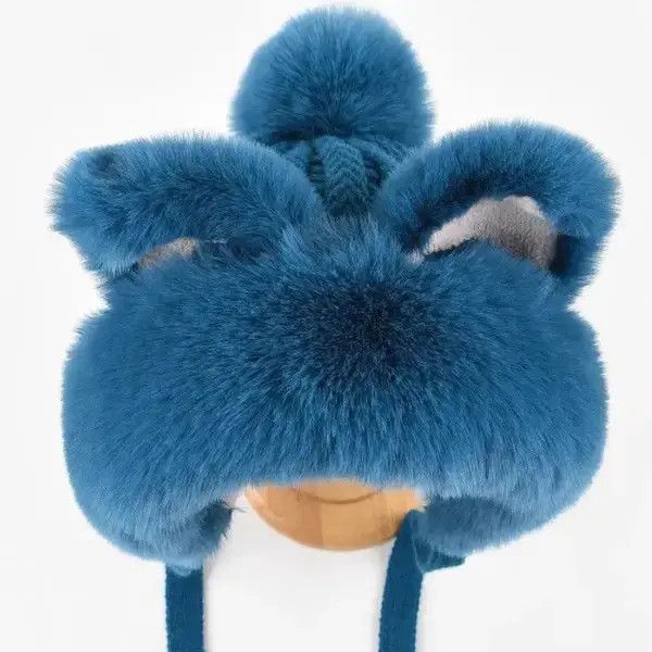 Japanese Brand Blue Cat Ear Protection Hat Size ONE SIZE - 3 Thumbnail