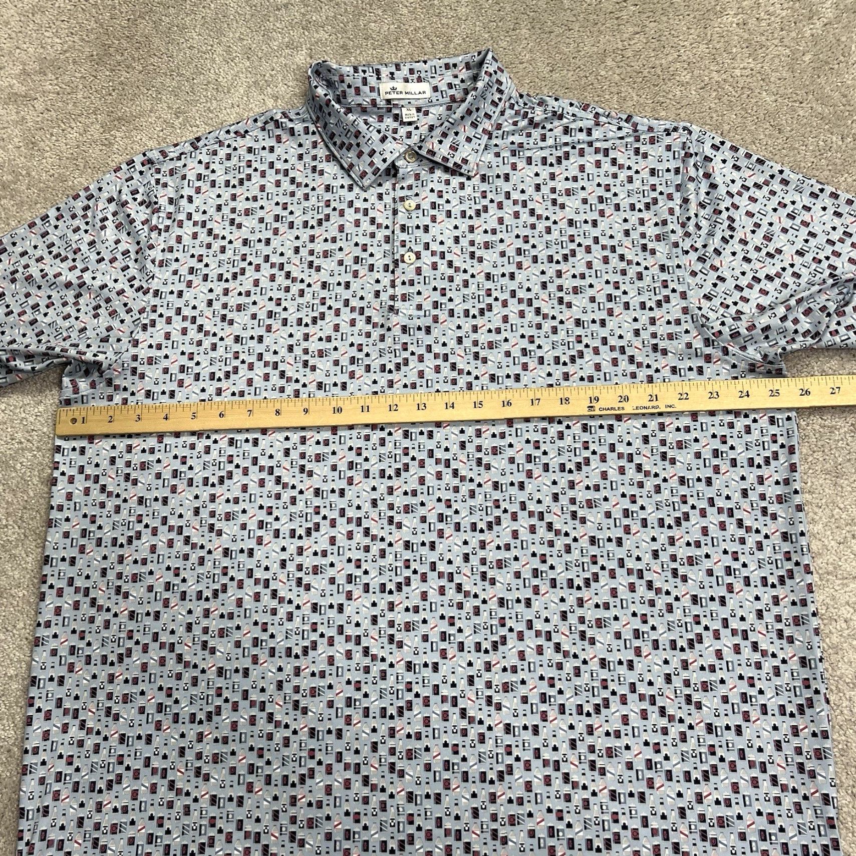 Peter Millar Peter Millar Polo Shirt Mens XL Blue Summer Comfort All Over Golf Bottle Drinks Polo Shirt OG Size US XL / EU 56 / 4 - 7 Thumbnail
