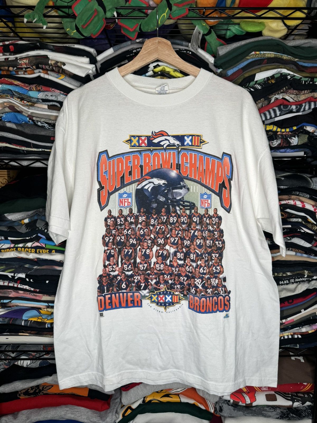 NFL × Starter × Vintage Vintage 1998 Denver Broncos Super Bowl XXXII Roster Tee Size US L / EU 52-54 / 3 - 1 Thumbnail