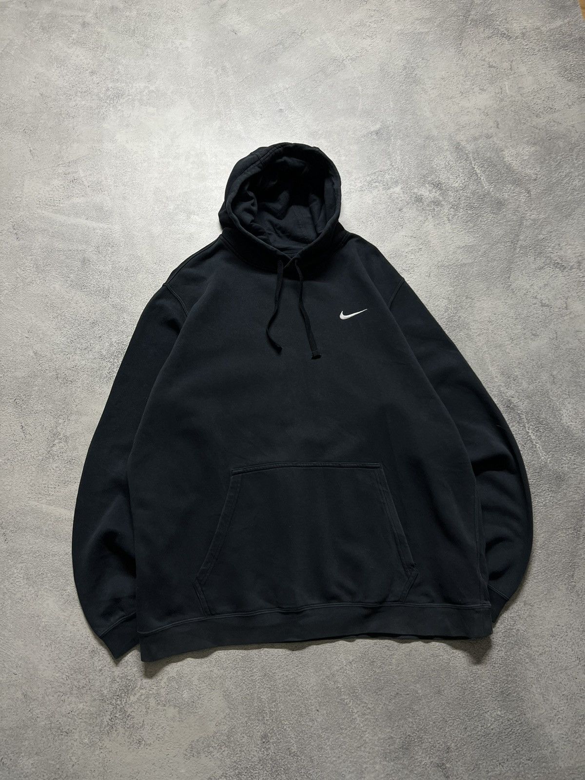 Nike × Vintage Vintage Y2k Nike 🖤 Mini Swoosh Blank Basic Hoodie 00’s Size US XL / EU 56 / 4 - 1 Thumbnail