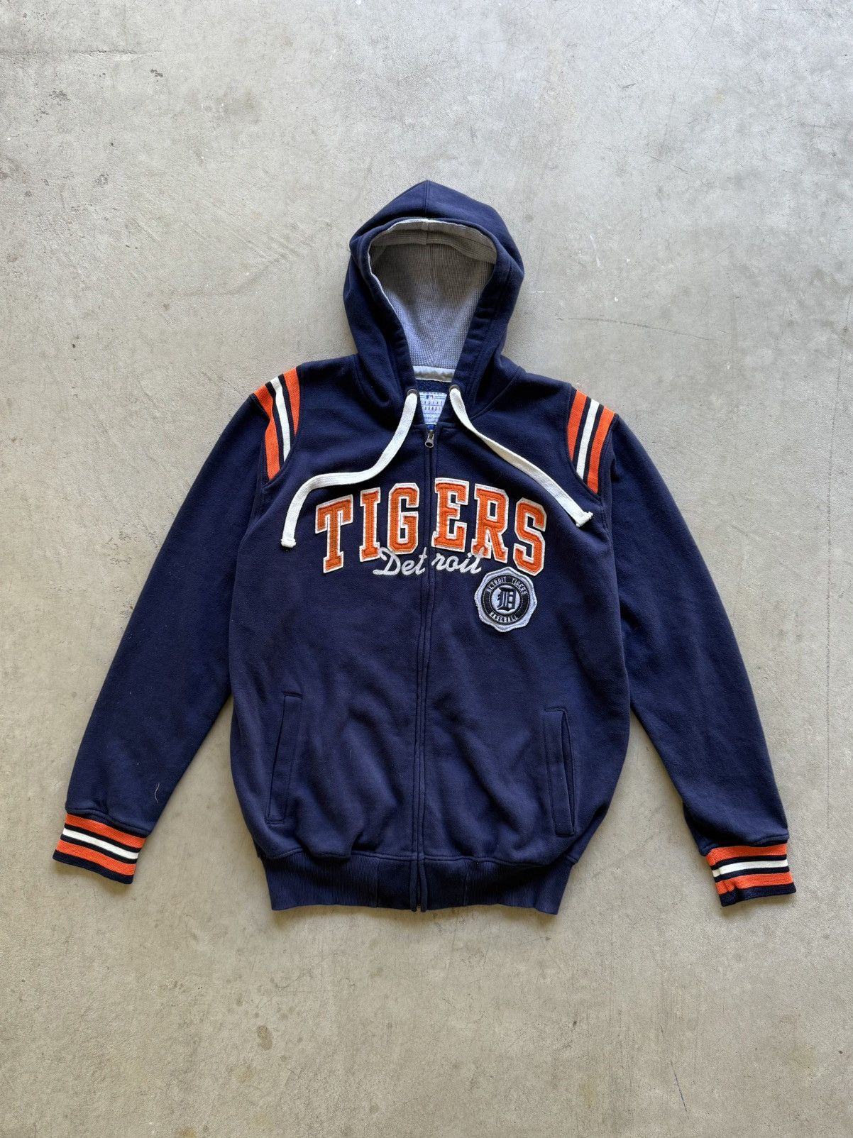 MLB Retro Detroit Tigers MLB Navy Full Zip Up Hoodie Sweatshirt Size US L / EU 52-54 / 3 - 1 Thumbnail