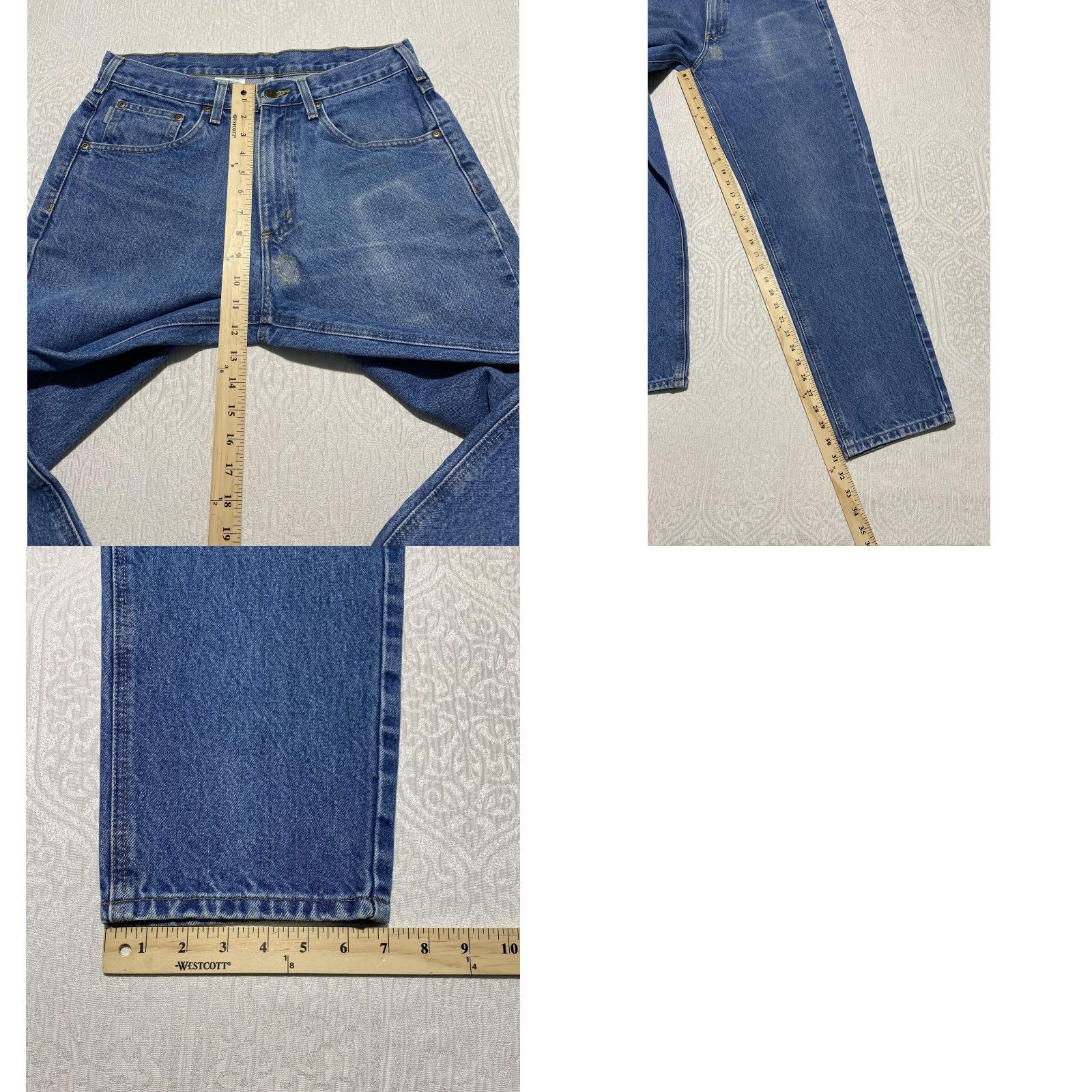 Carhartt Carhartt Jeans Mens 33x32 Blue DST Relaxed Fit Straight Leg Denim Workwear Denim Jeans Size US 33 - 8 Thumbnail