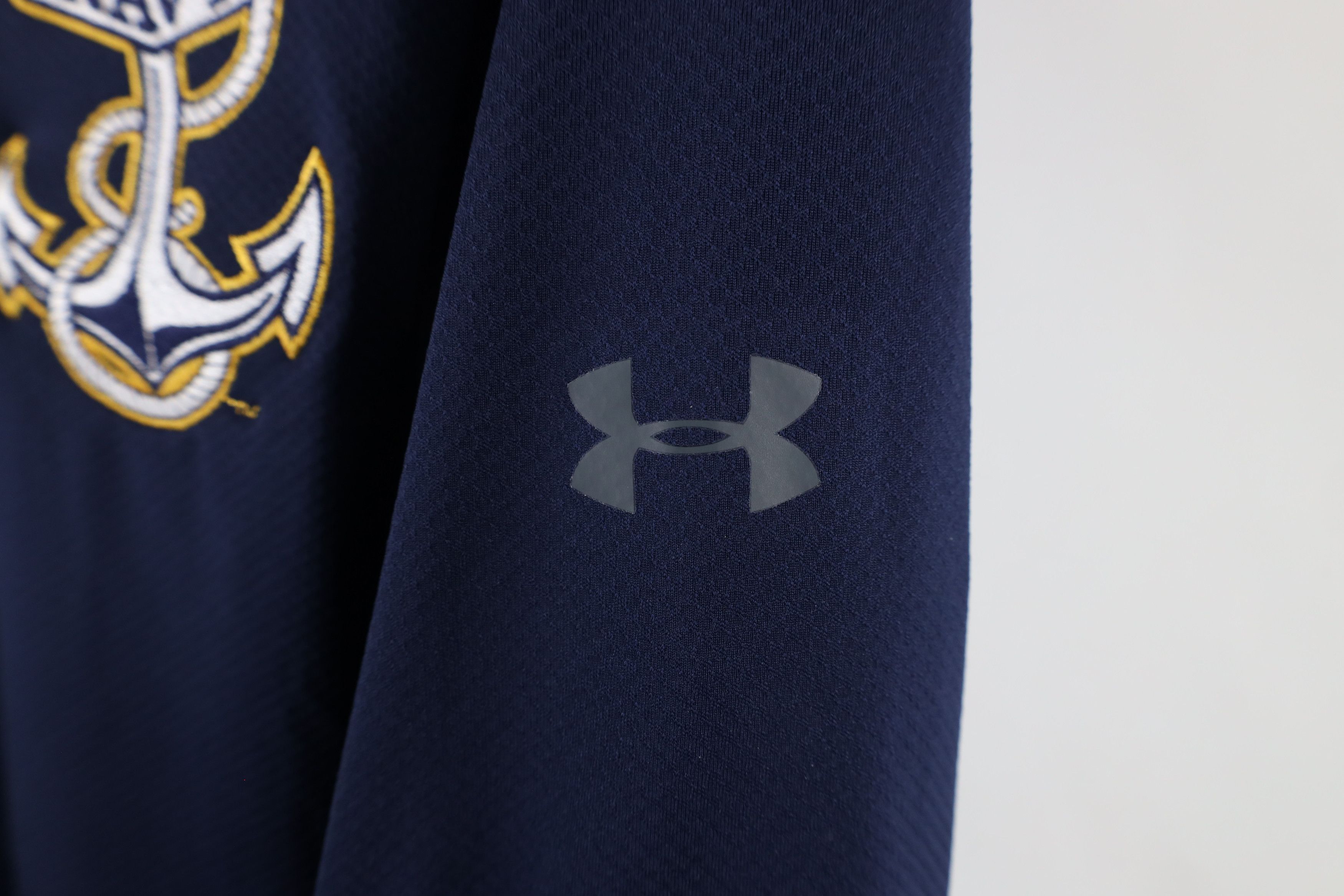 Under Armour × Vintage Under Armour US Navy Naval Academy Half Zip Pullover Jacket Size US L / EU 52-54 / 3 - 5 Thumbnail